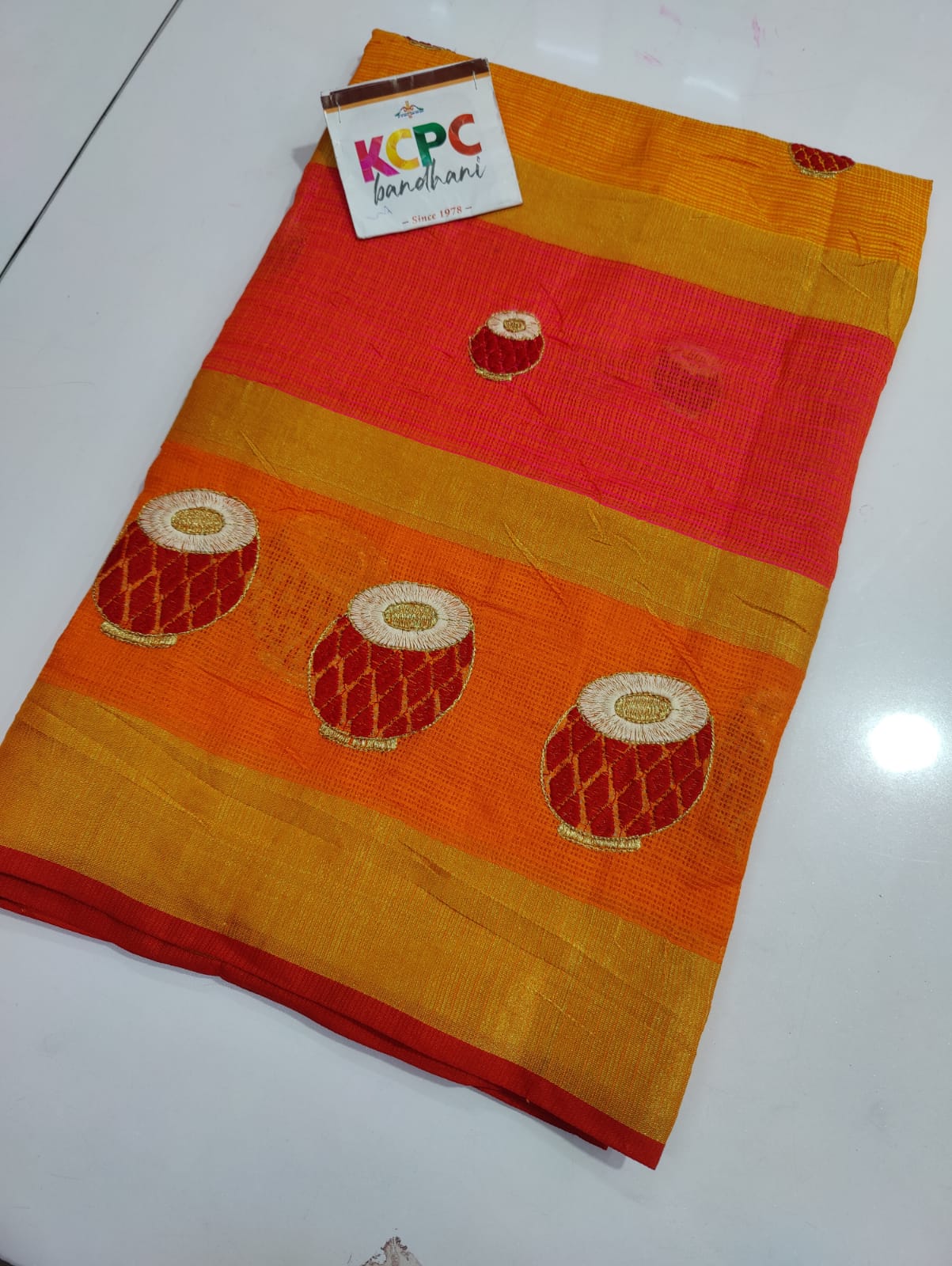 Pure Doria With Zari Design Peacock Saree Kcpc Nr Orange Rani Saree