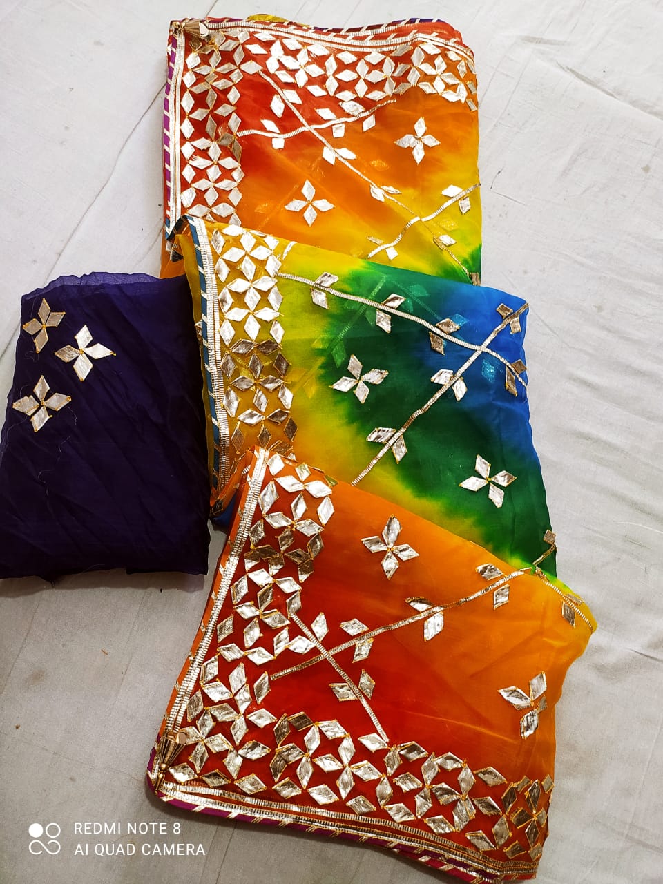 Pure Organza With Beautiful Gota Patti Work Handmade Saree Mhs Nr Multi Saree