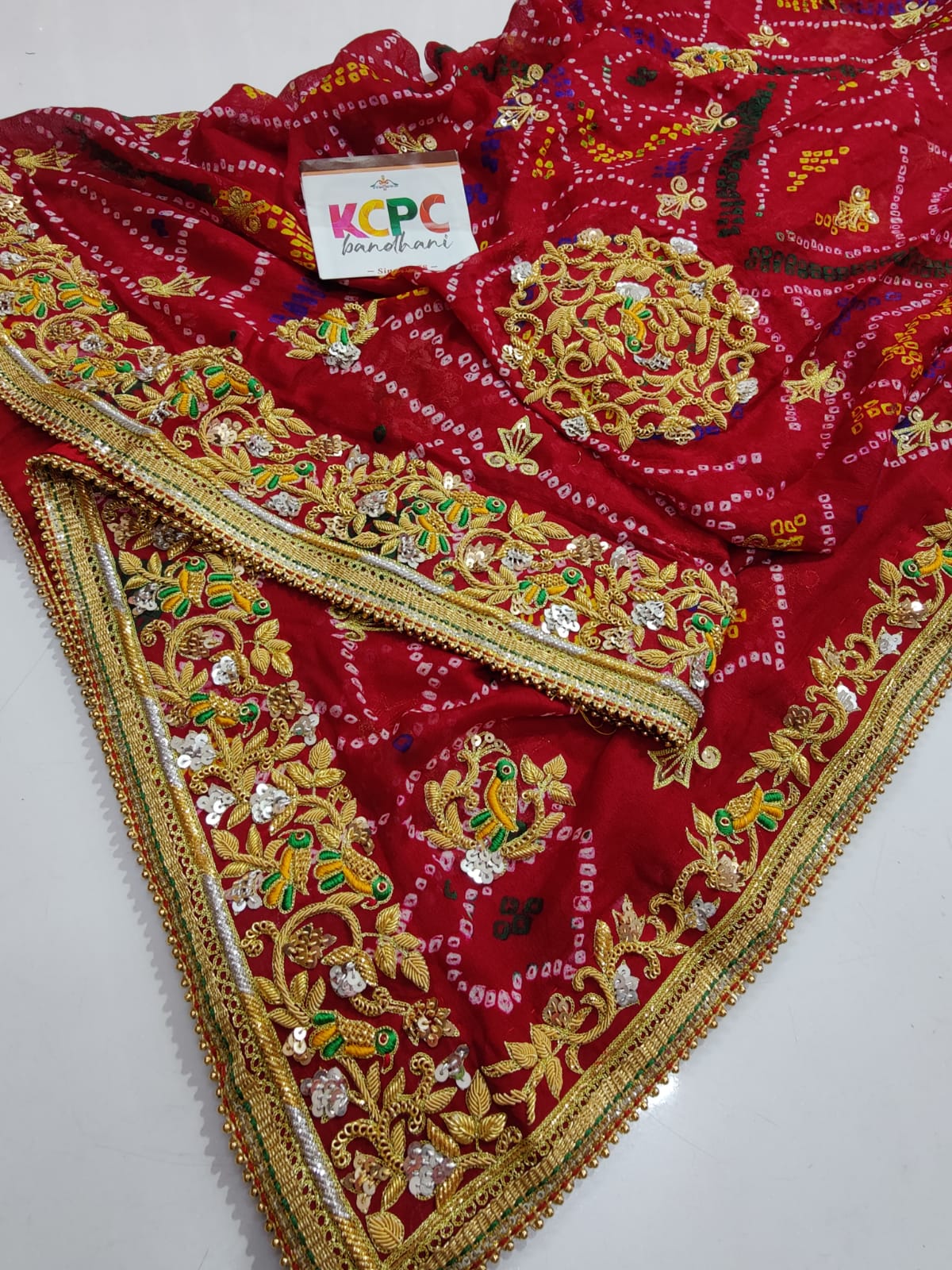 Pure Ojariya Marwadi Jardozi Bandhej With Aara Tari Work Dupatta Kcpc Nr Dupatta