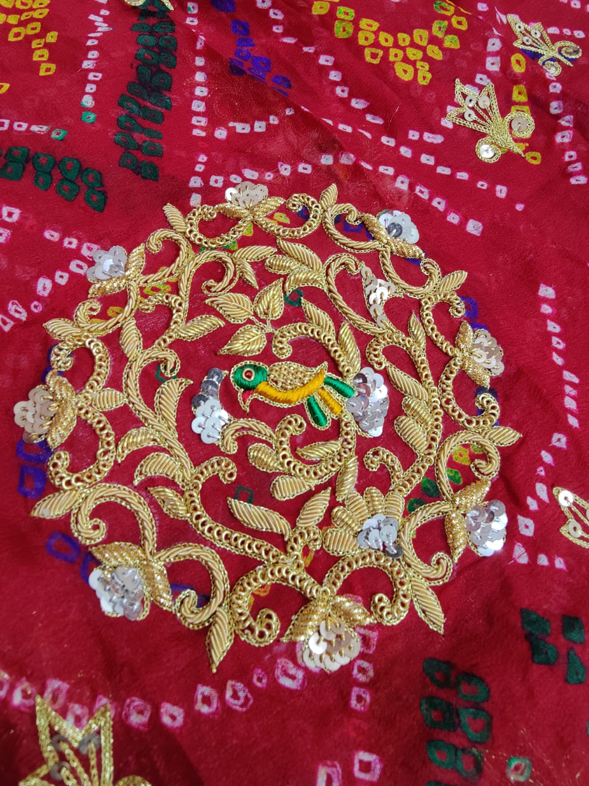 Pure Ojariya Marwadi Jardozi Bandhej With Aara Tari Work Dupatta Kcpc Nr Dupatta