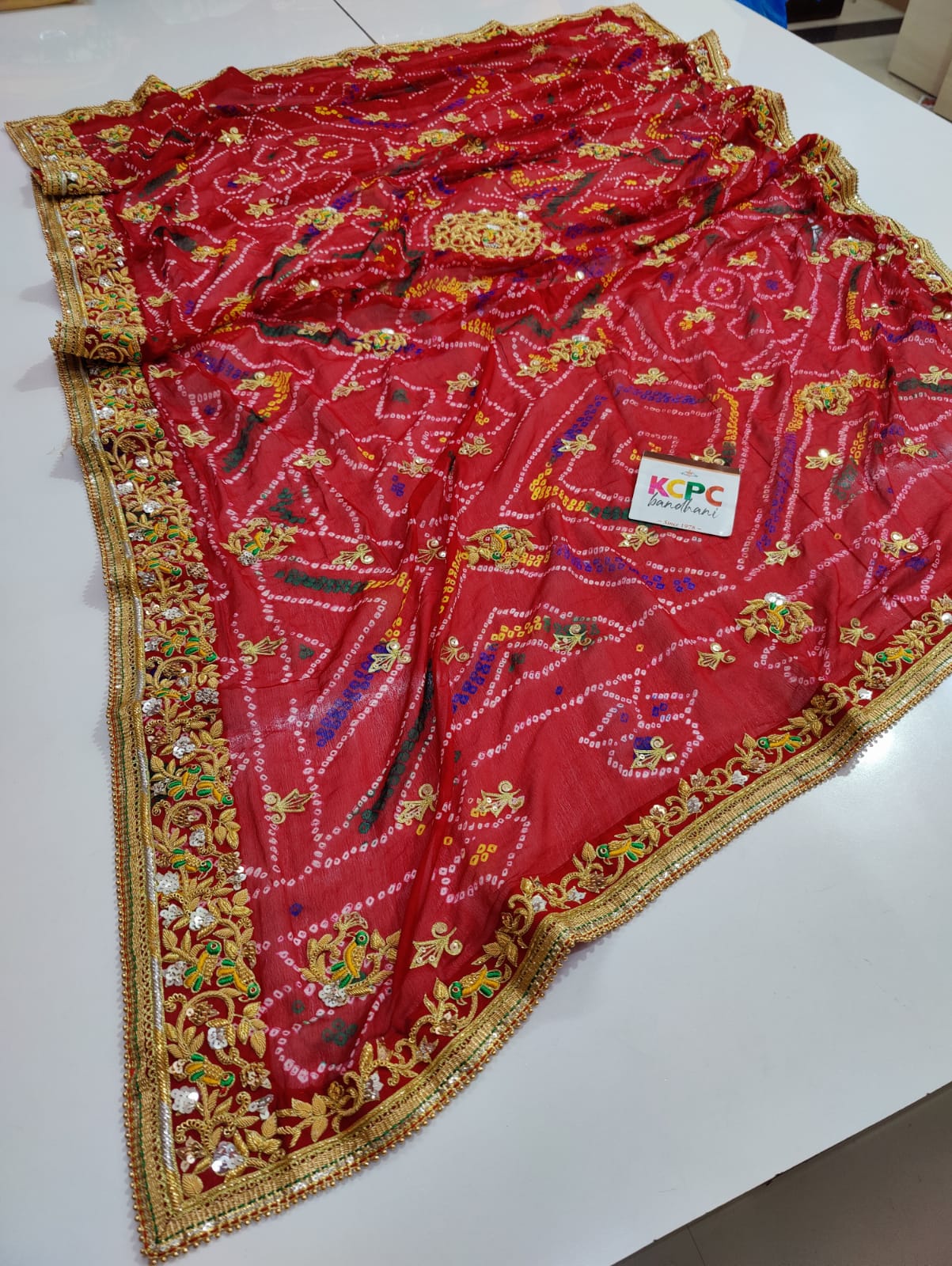 Pure Ojariya Marwadi Jardozi Bandhej With Aara Tari Work Dupatta Kcpc Nr Dupatta