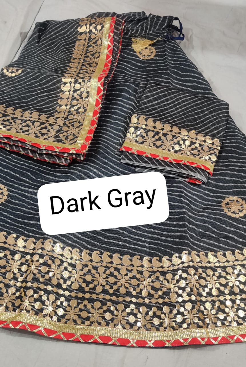 Rajasthani Lahariya Kotta Doriya Gharchola Gotaptti Lehenga Kml Or Black Lehenga