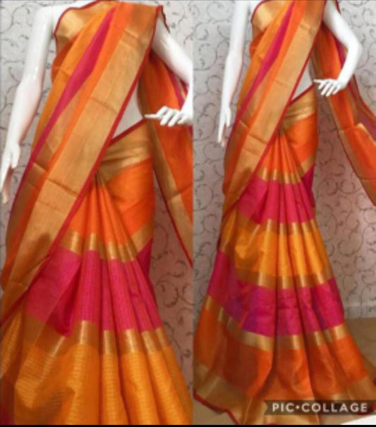 New Superhit Collection Beautiful Cotton Zari Weaving Saree Amt Or Multi