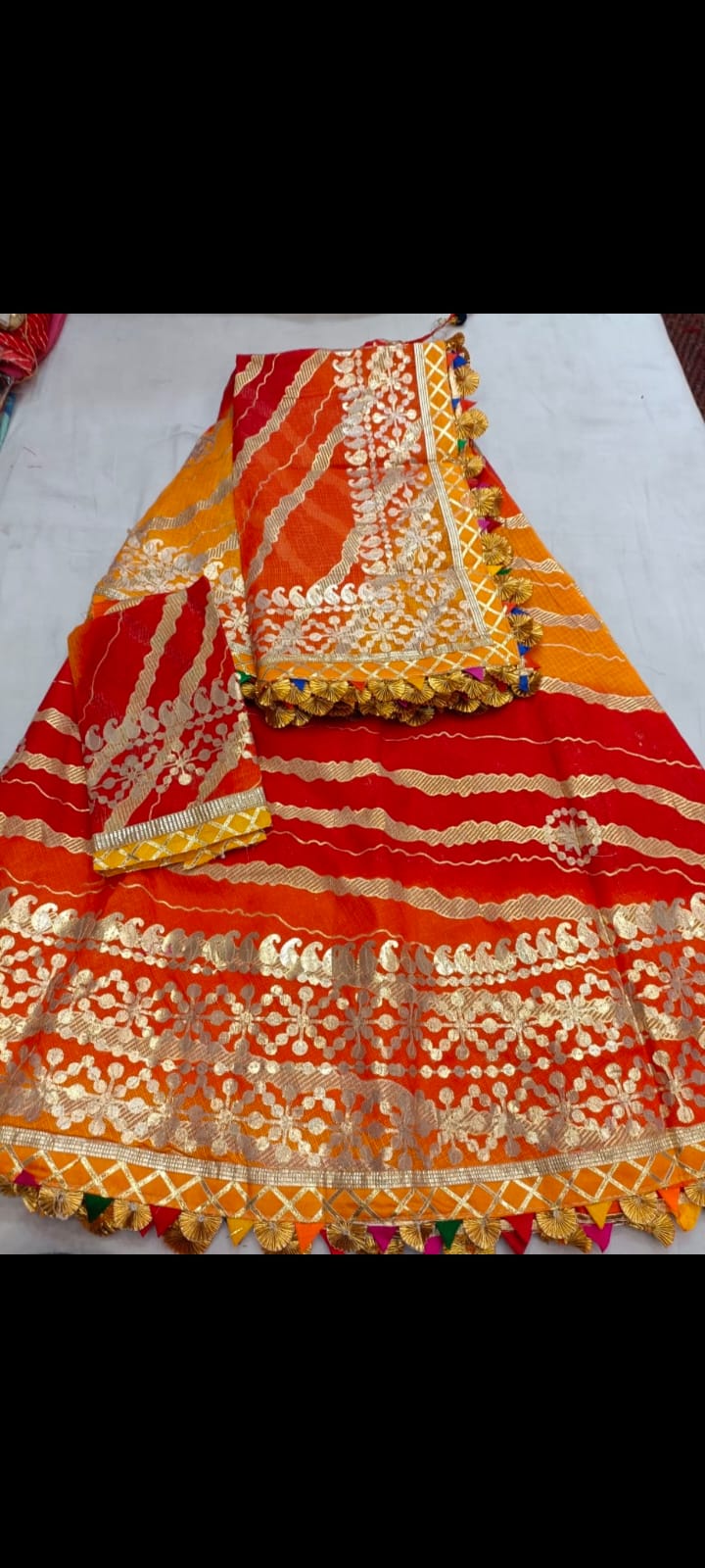 Pure Kotta Doriya Beautiful Rajasthani Design With Gotaptti Work Lehnga Kml Or Yellow Red Lehenga