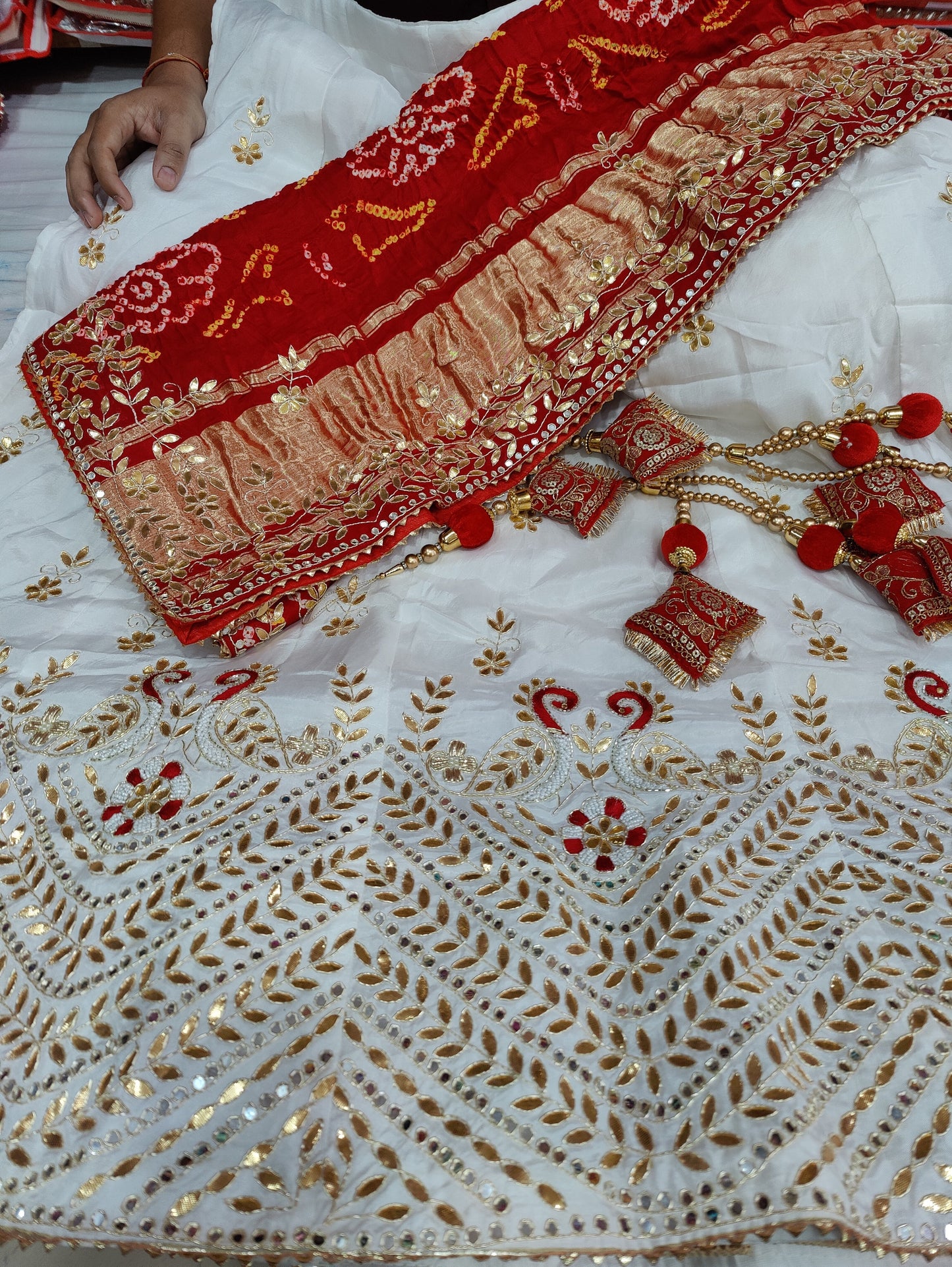 Pure Uppada Silk Zardozi Gotapatti Work Lehenga With Gaji Dupatta Nr Sbj