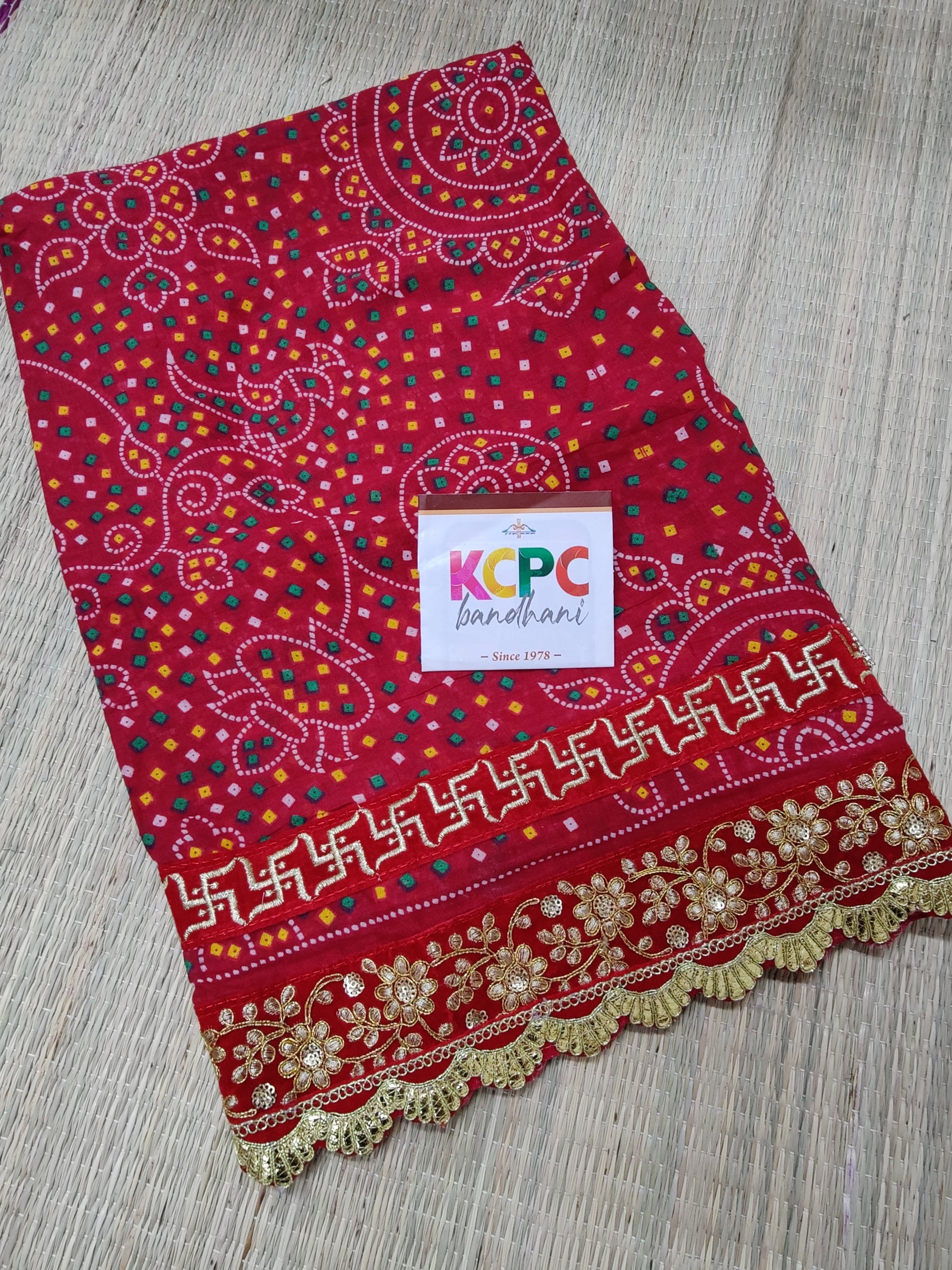 Ethnic Chunri Pure Cotton Marwadi Dupatta For Pooja Traditional Wedding Purpose