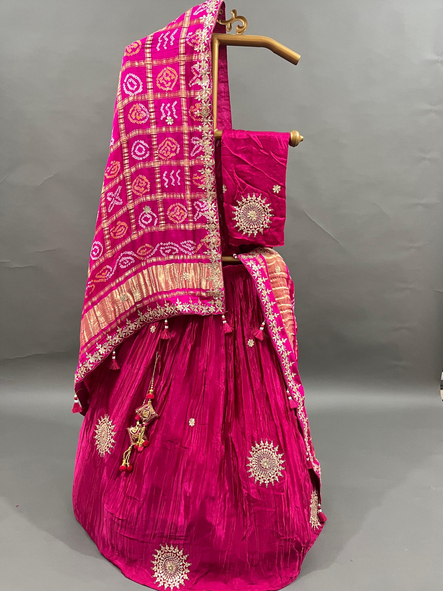 Pure gajji silk lehenga with pure gajji silk dupptta with gorgeous gotapatti work rgc