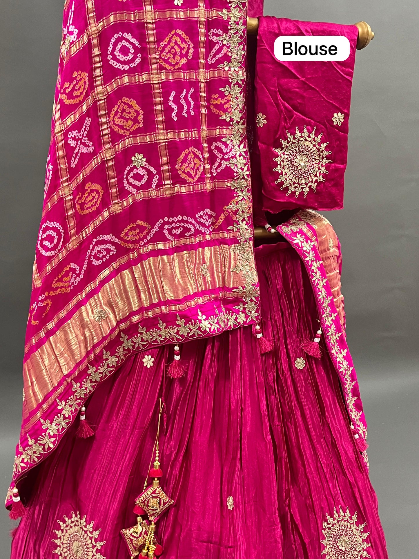 Pure gajji silk lehenga with pure gajji silk dupptta with gorgeous gotapatti work rgc