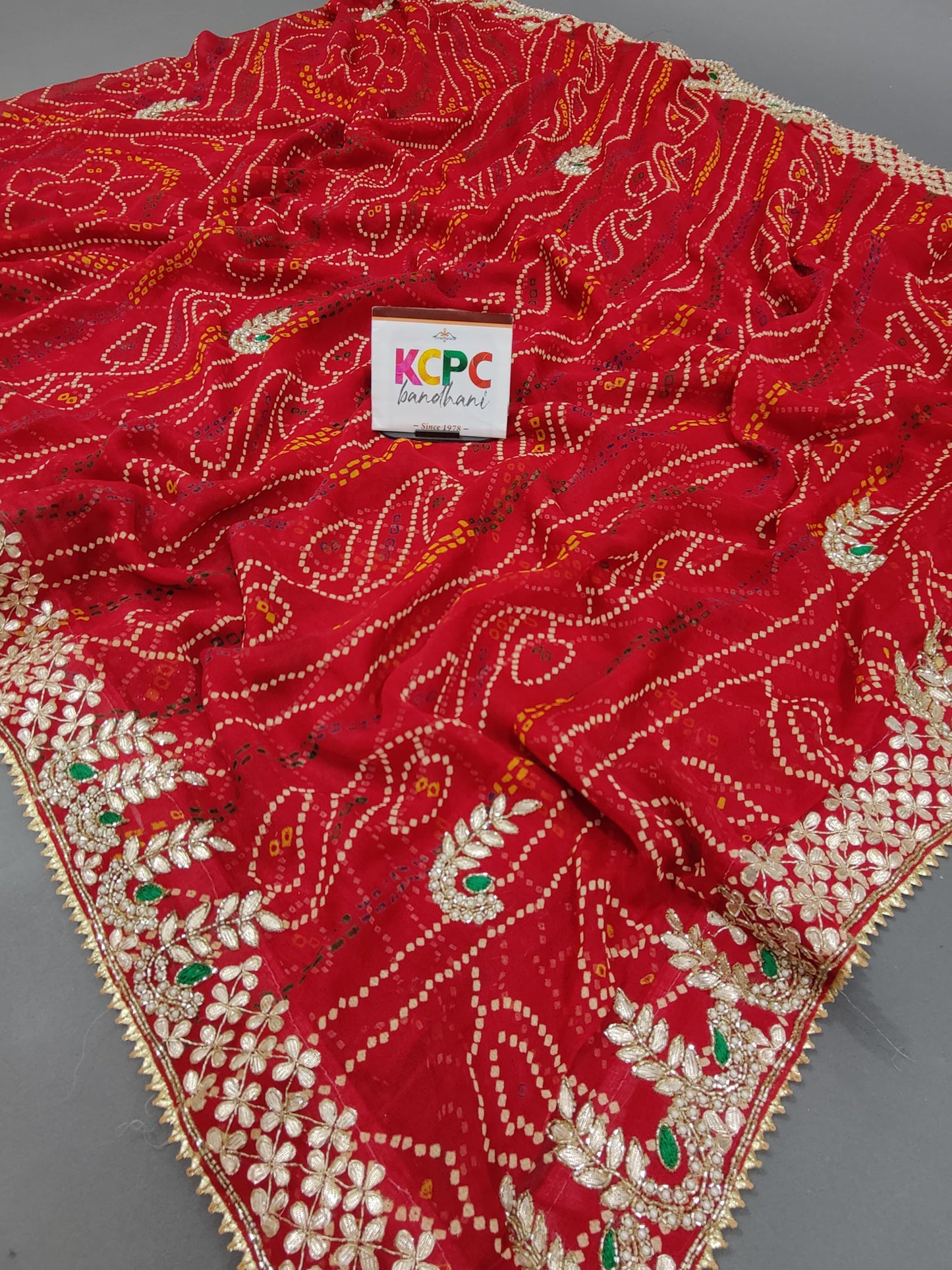 Pure Georgette Jaipuri Traditional Marwadi Chunri Saree with blouse