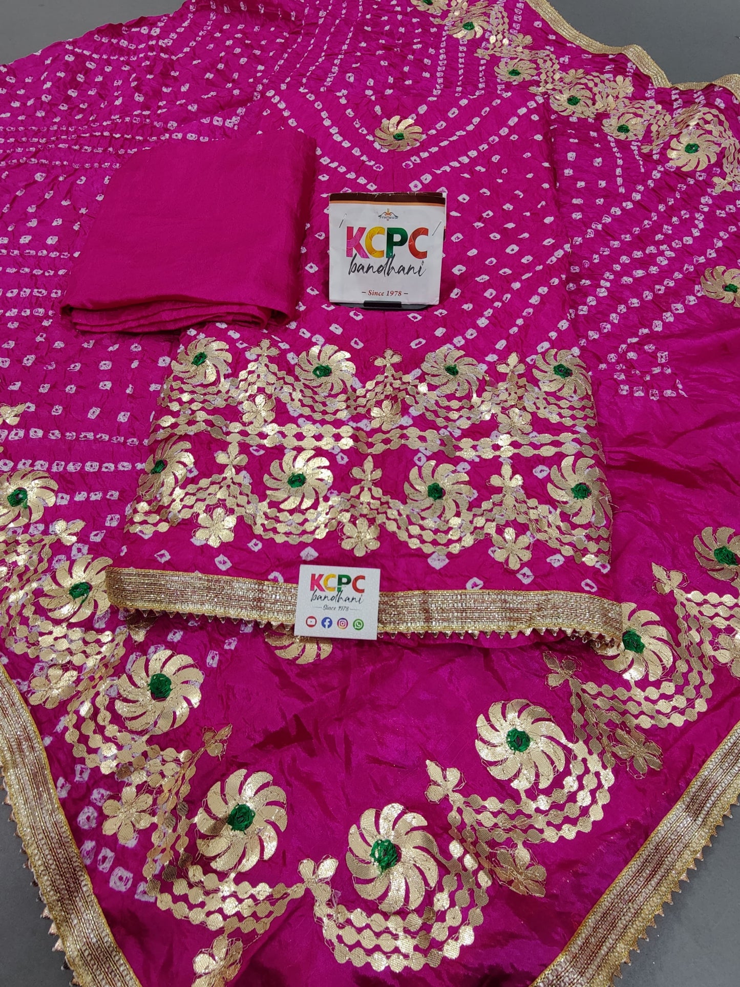 KcPc Art Silk Bandhani Gotapatti Salwar suit, KML