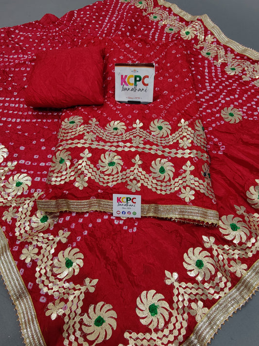 KcPc Art Silk Bandhani Gotapatti Salwar suit, KML