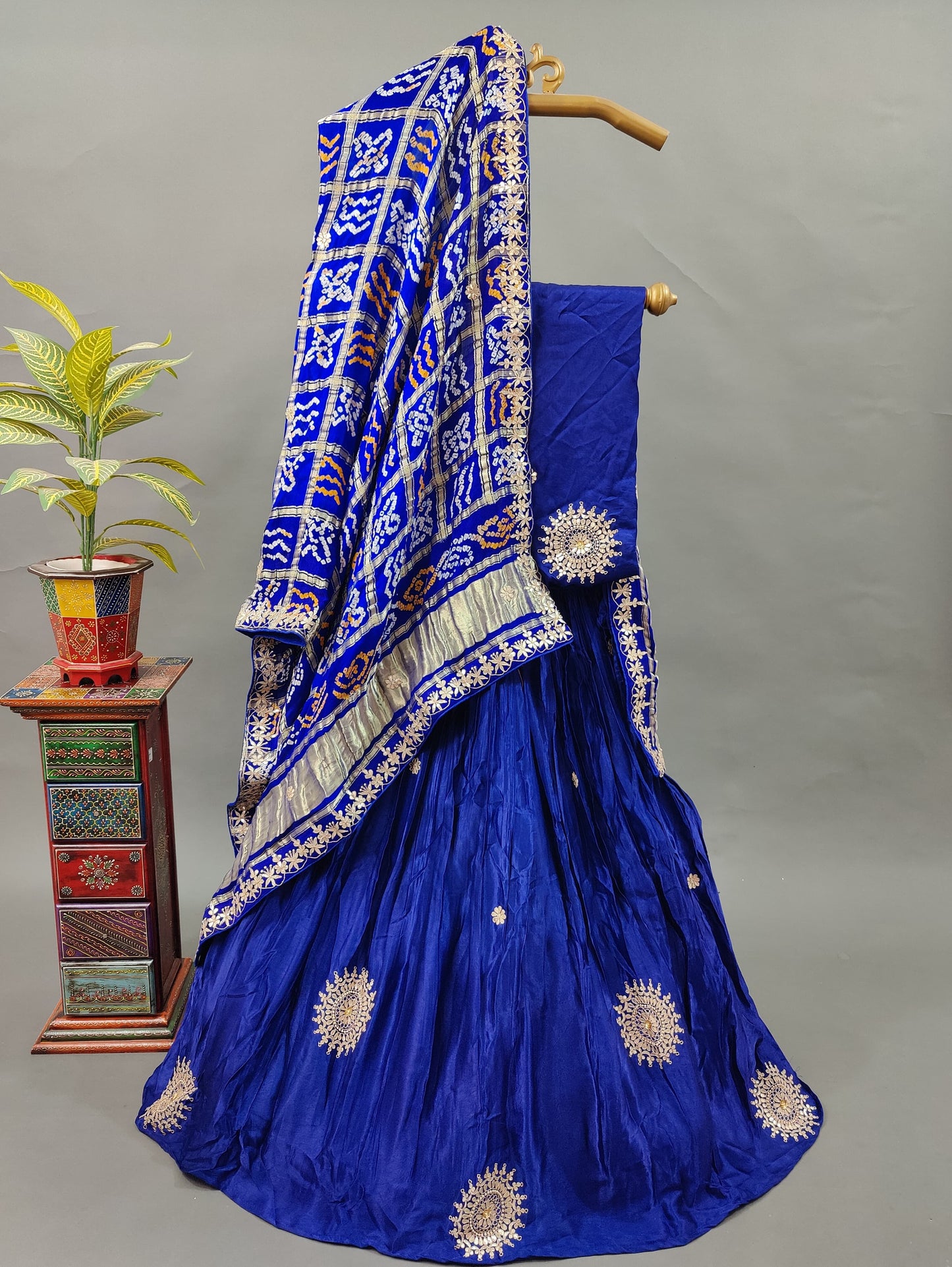 Pure gajji silk lehenga with pure gajji silk dupptta with gorgeous gotapatti work rgc