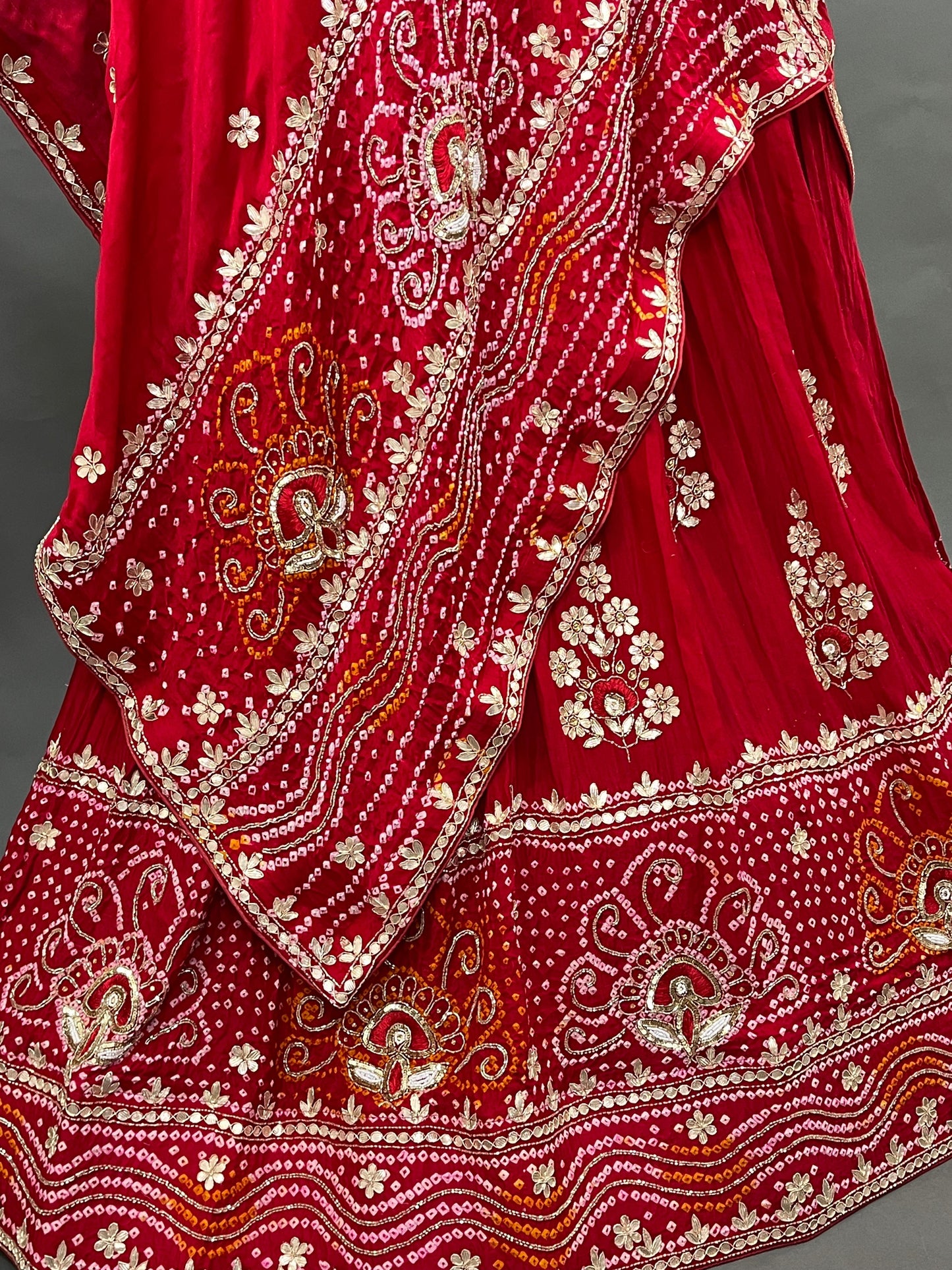 Pure Gajji silk lehenga dupatta blouse bitu