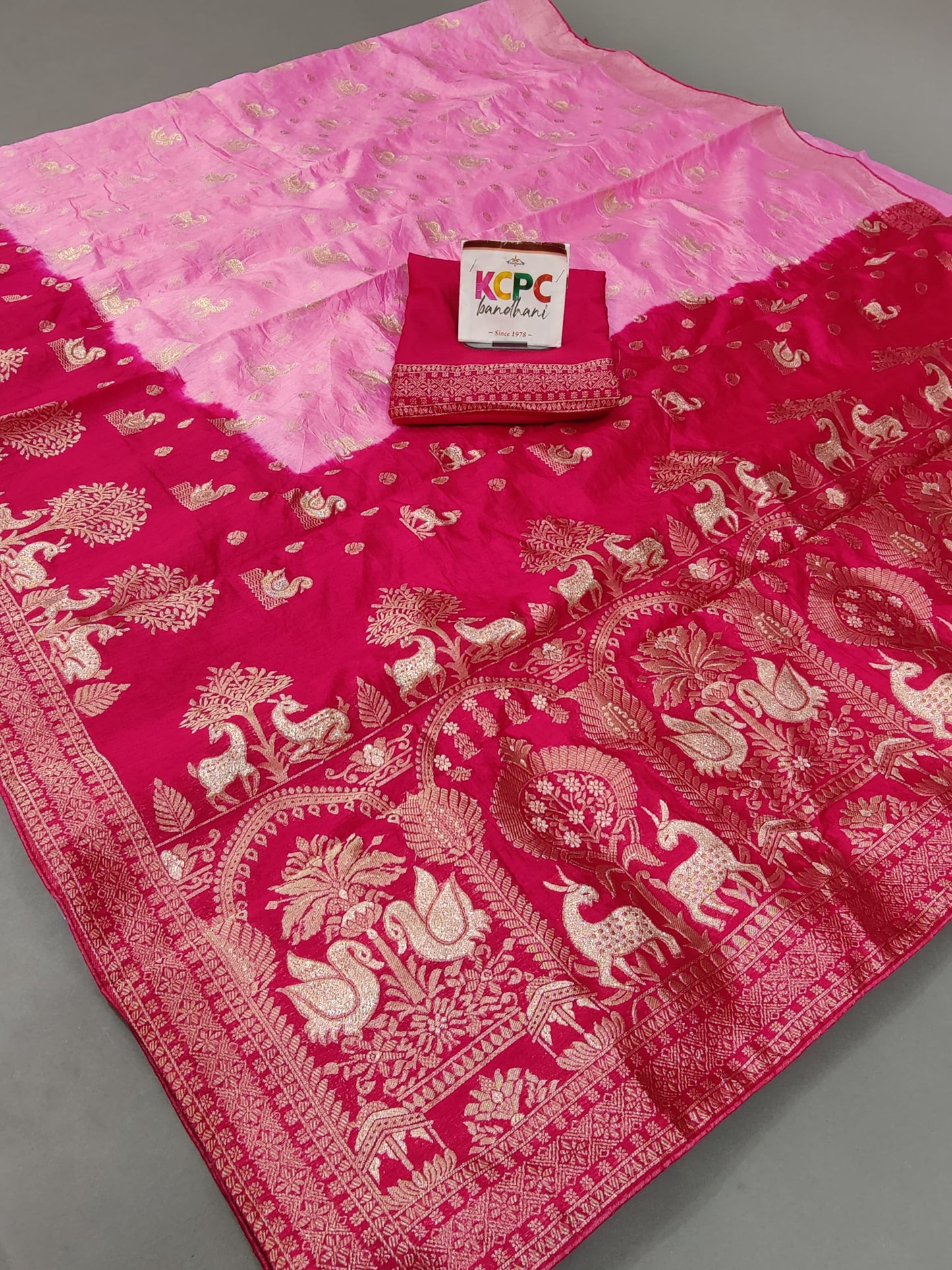 New Dola Silk Banarasi Sona Chandi Figure Zari Weaving Khadi Saree with Blouse mhs