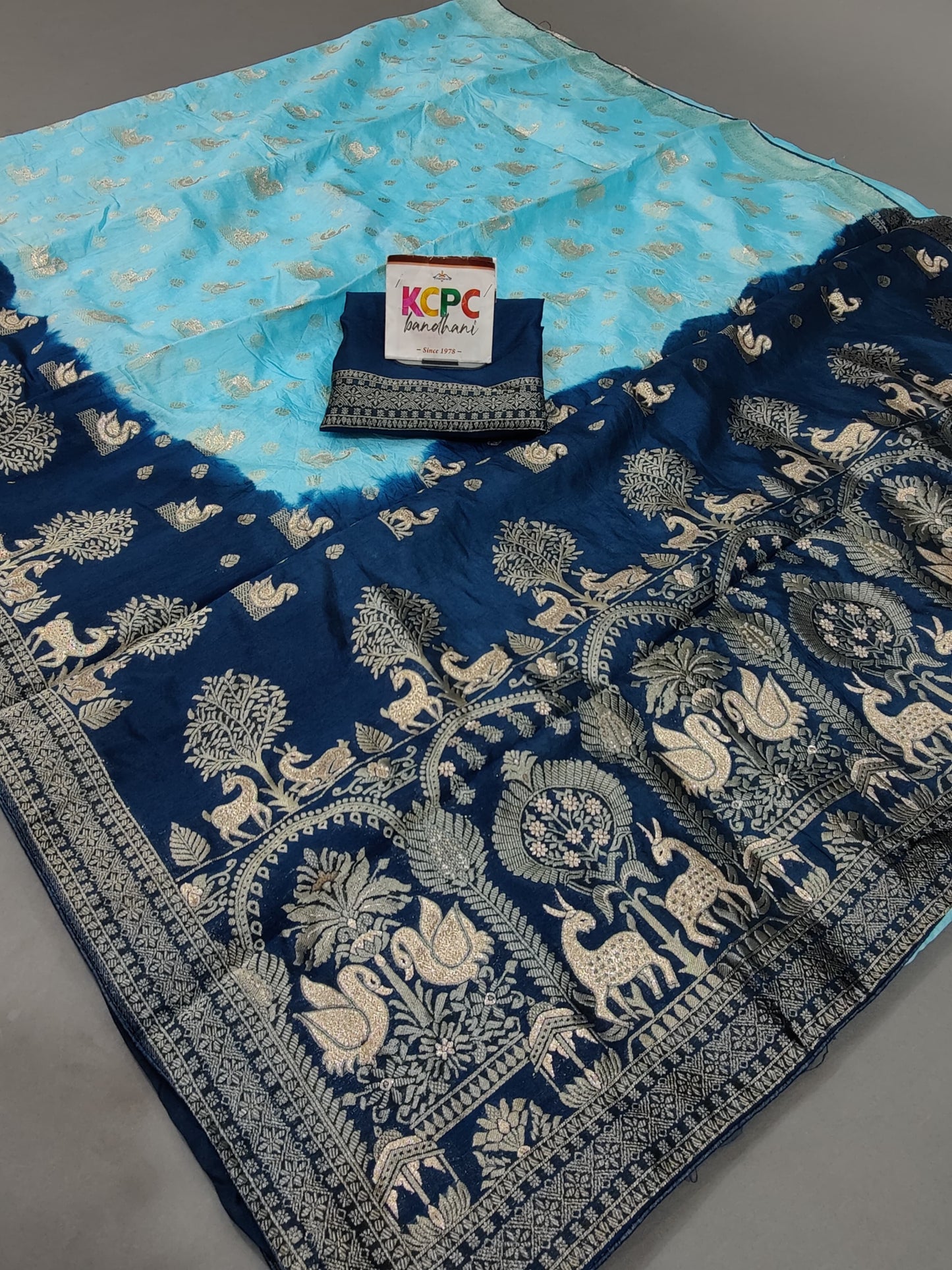 New Dola Silk Banarasi Sona Chandi Figure Zari Weaving Khadi Saree with Blouse mhs