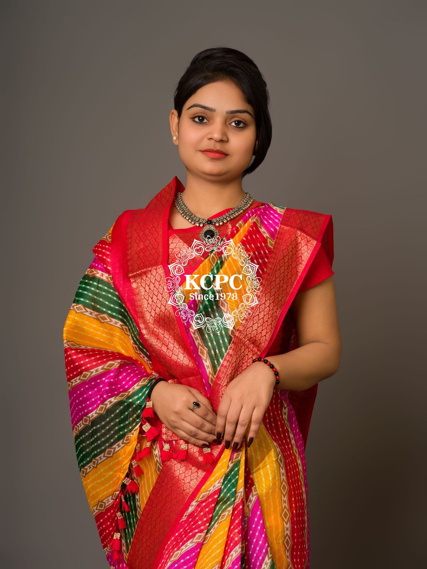 KcPc Originals Latest Bandhani Cum Leheriya Exclusive Banarasi Border Saree SWA