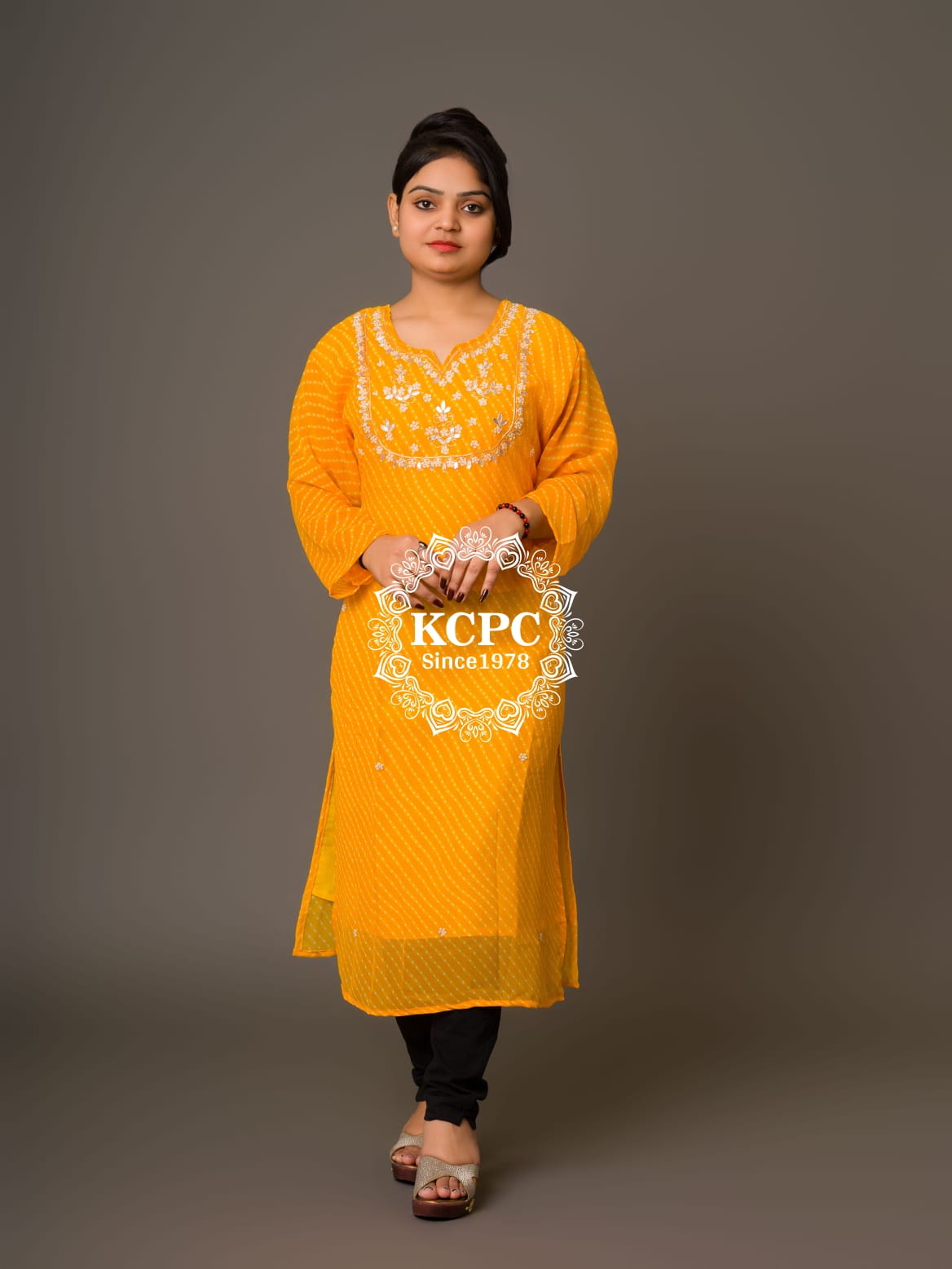 Jaipuri Traditional Marwadi Gotapatti Handwork Long Straight Kurtis