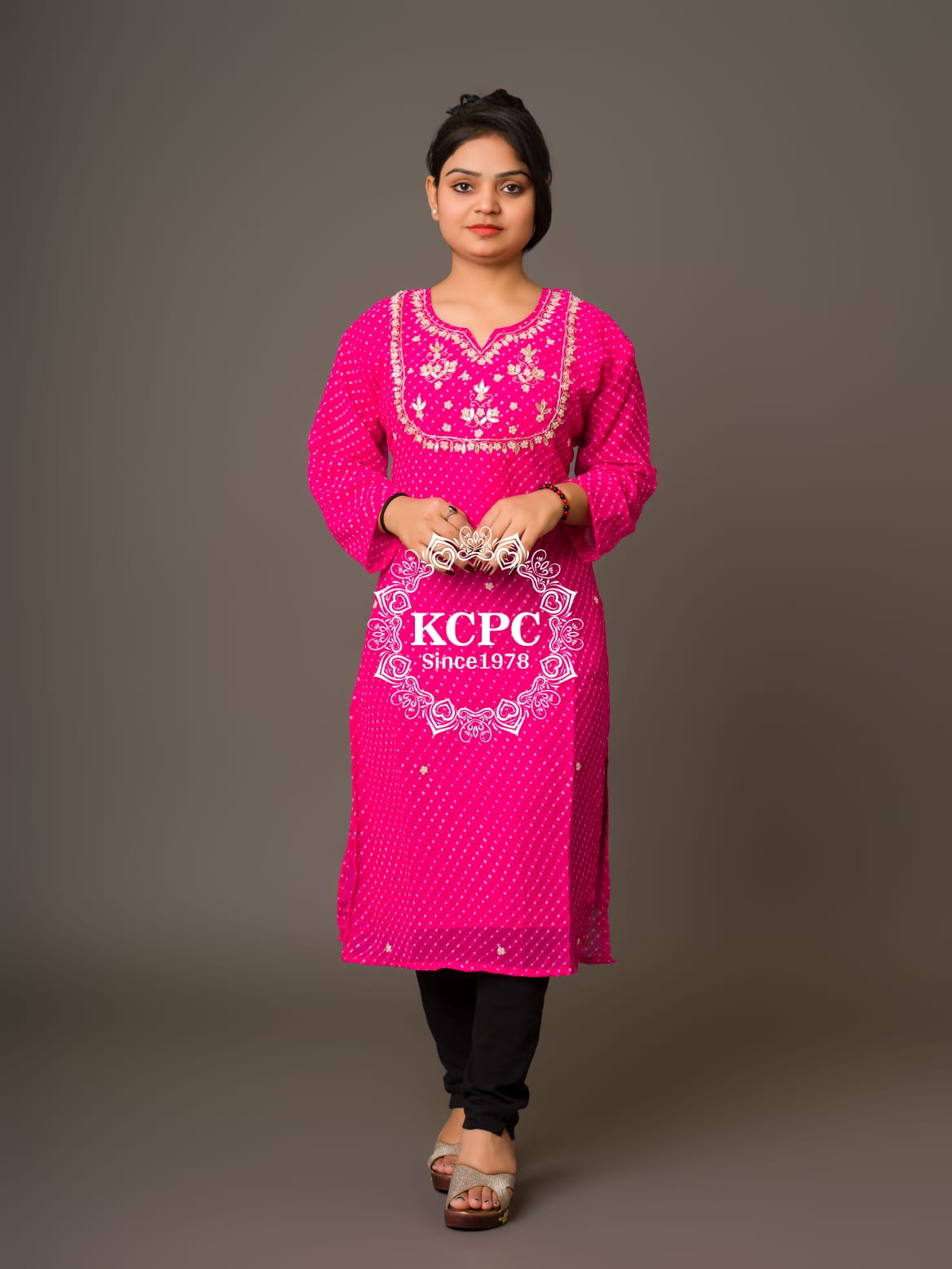 New Arrival Jaipuri Traditional Marwadi Gotapatti Handwork Long Straight Kurtis