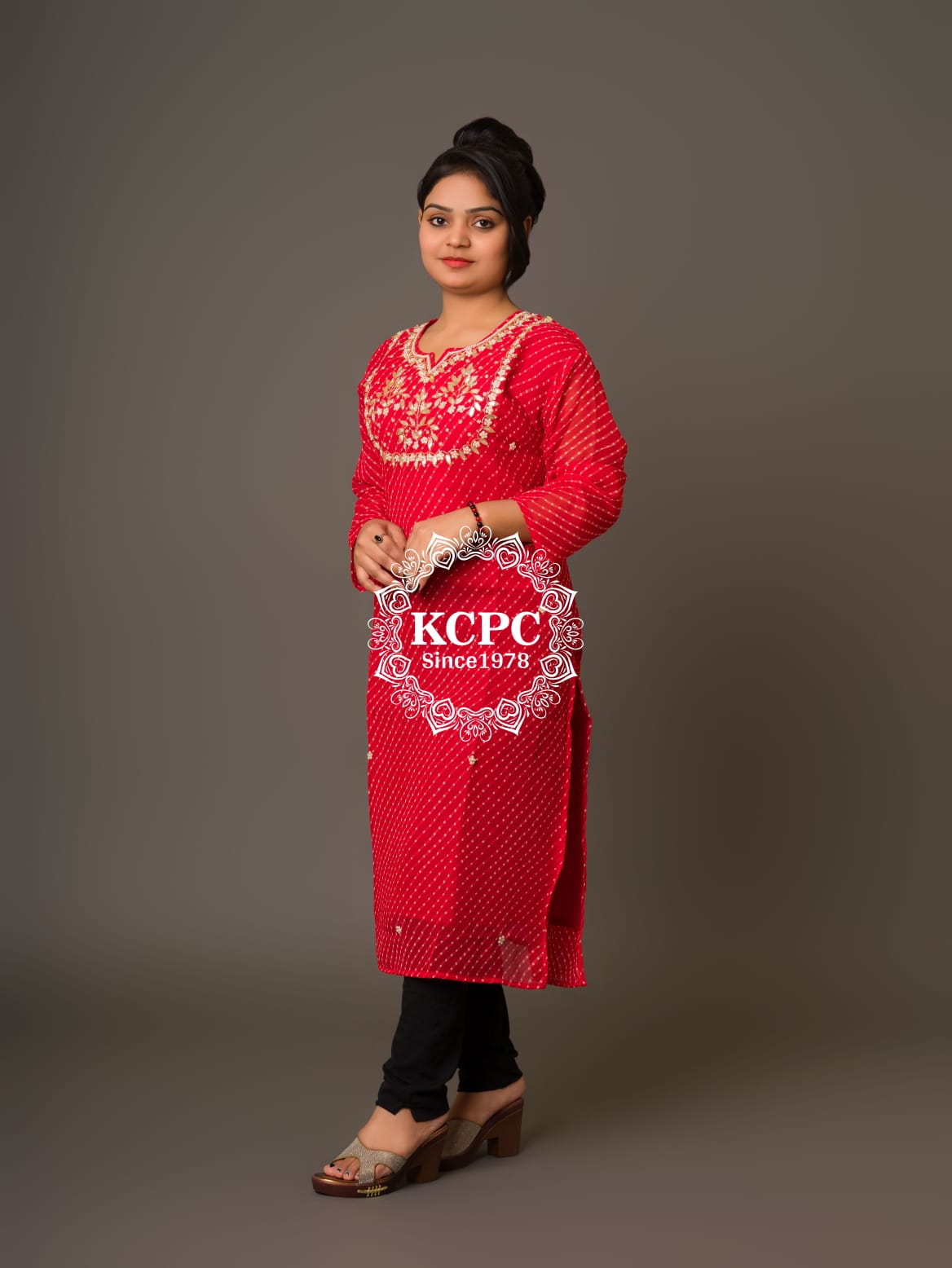 New Arrival Jaipuri Traditional Marwadi Gotapatti Handwork Long Straight Kurtis