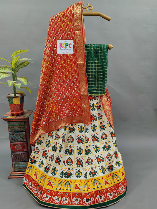 KCPC Designer Patola Lehenga chunni set, NR, KC