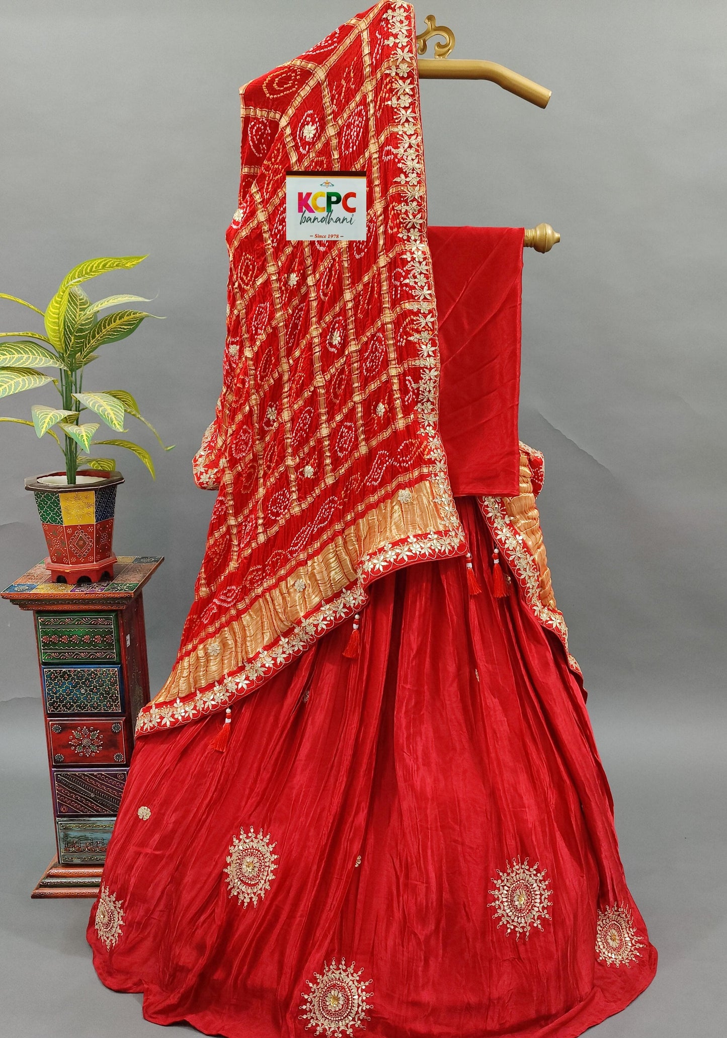 Pure gajji silk lehenga with pure gajji silk dupptta with gorgeous gotapatti work rgc