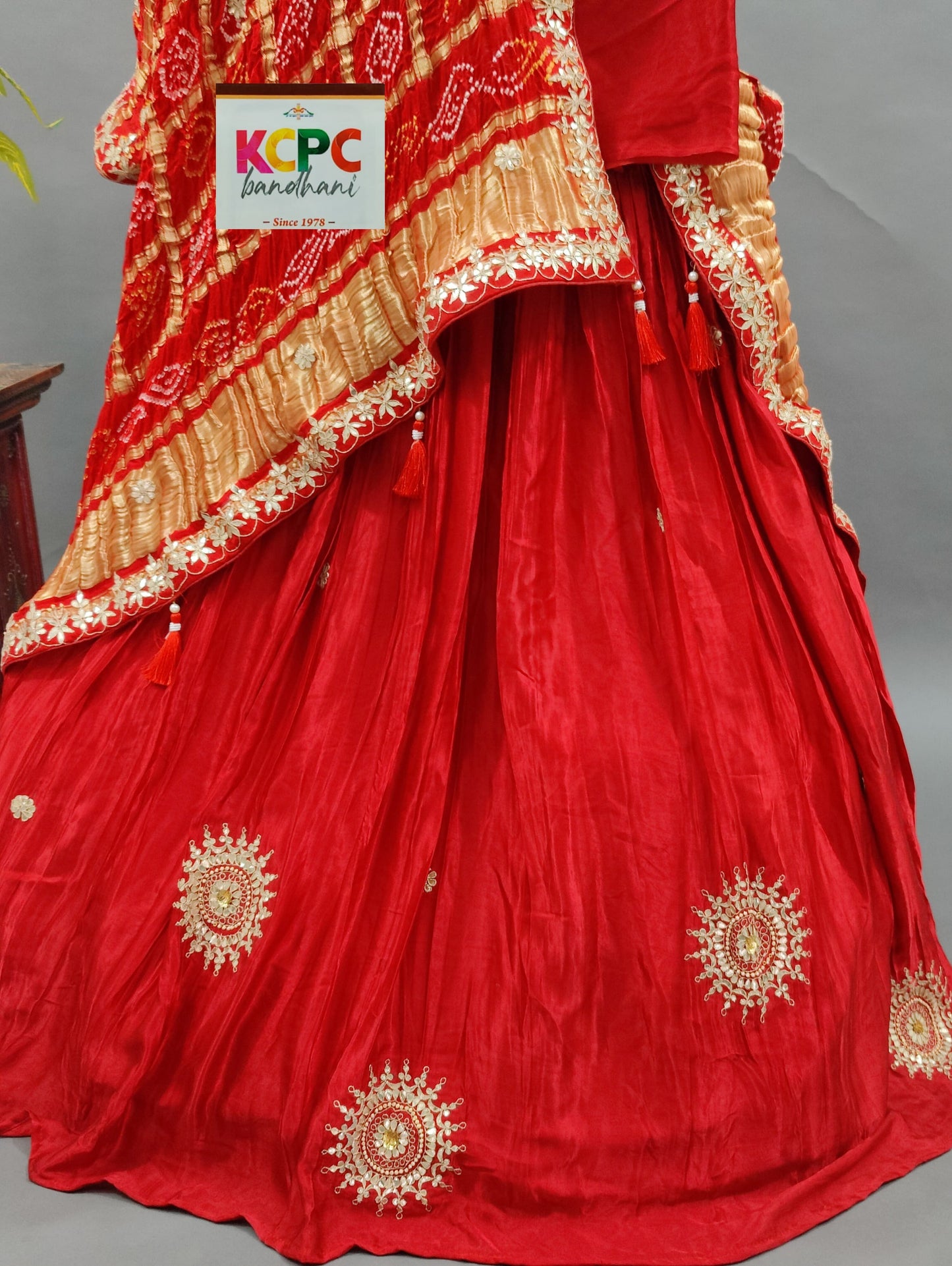 Pure gajji silk lehenga with pure gajji silk dupptta with gorgeous gotapatti work rgc