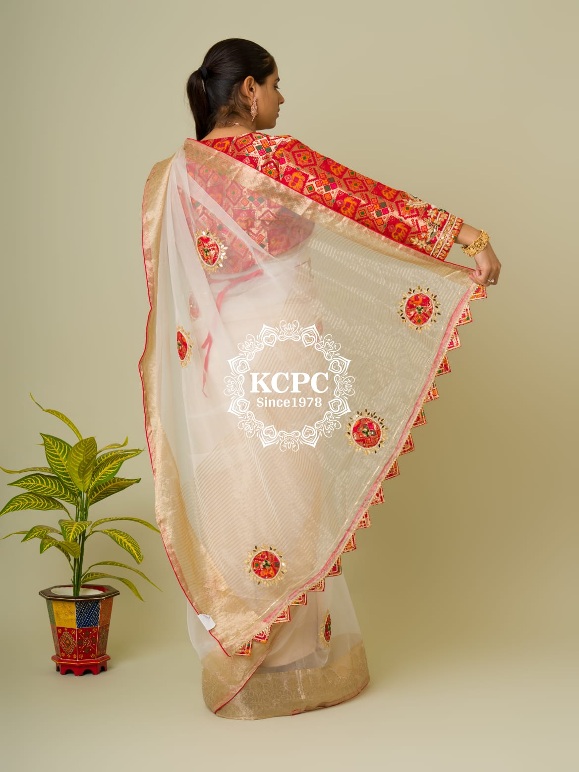 Pure soft Viscose Organza with Chit Pallu saree, GS, NR