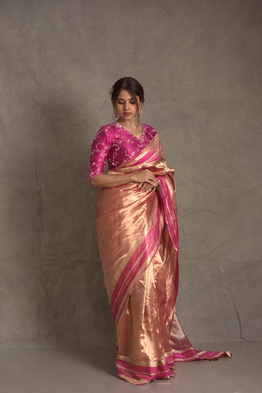 Pure Tissue Banarasi Handloom Saree with blouse