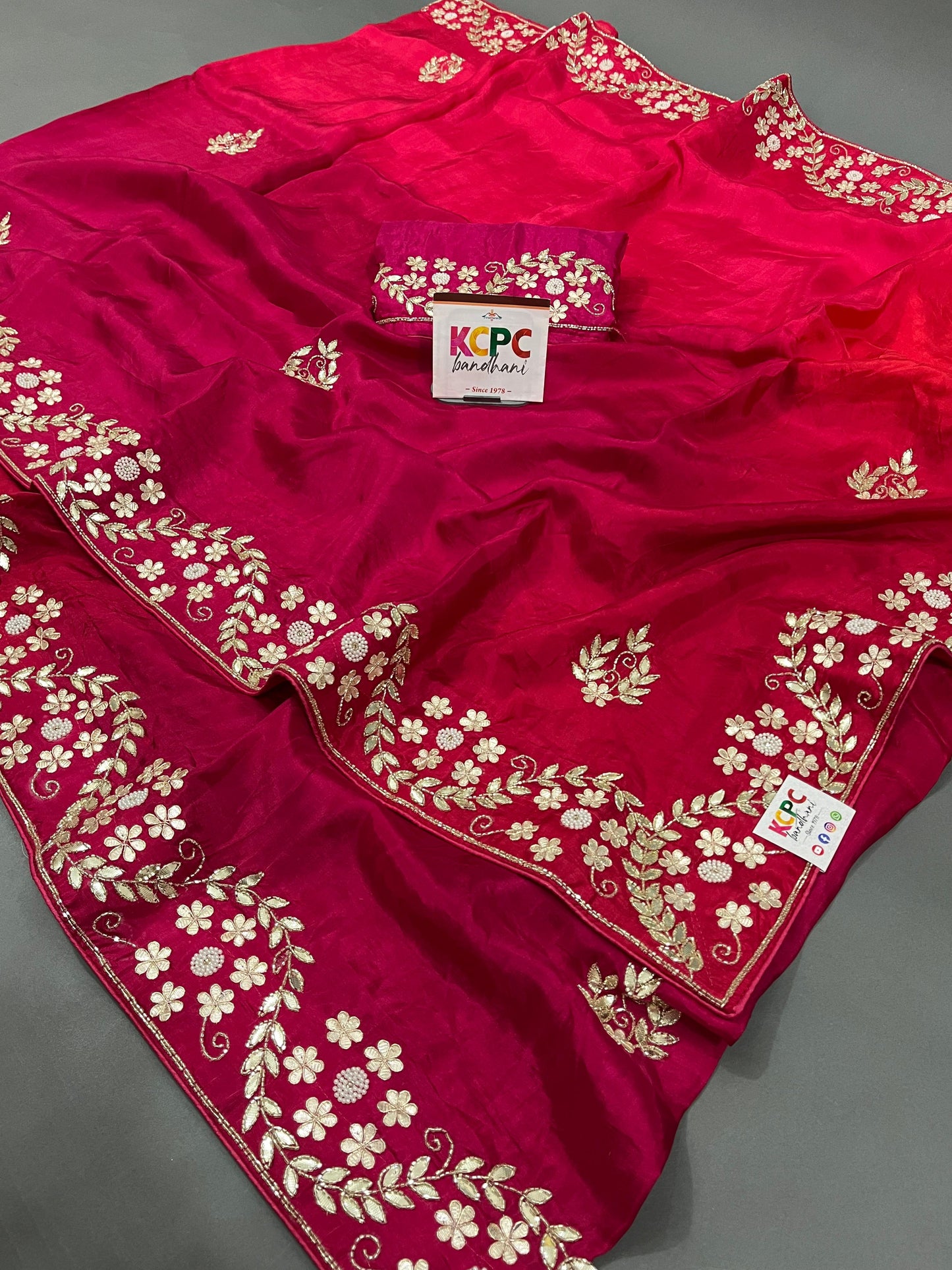 Lalita Designer Sarees by KCPC In Upada Tie Dye Handwork Gotapatti amt