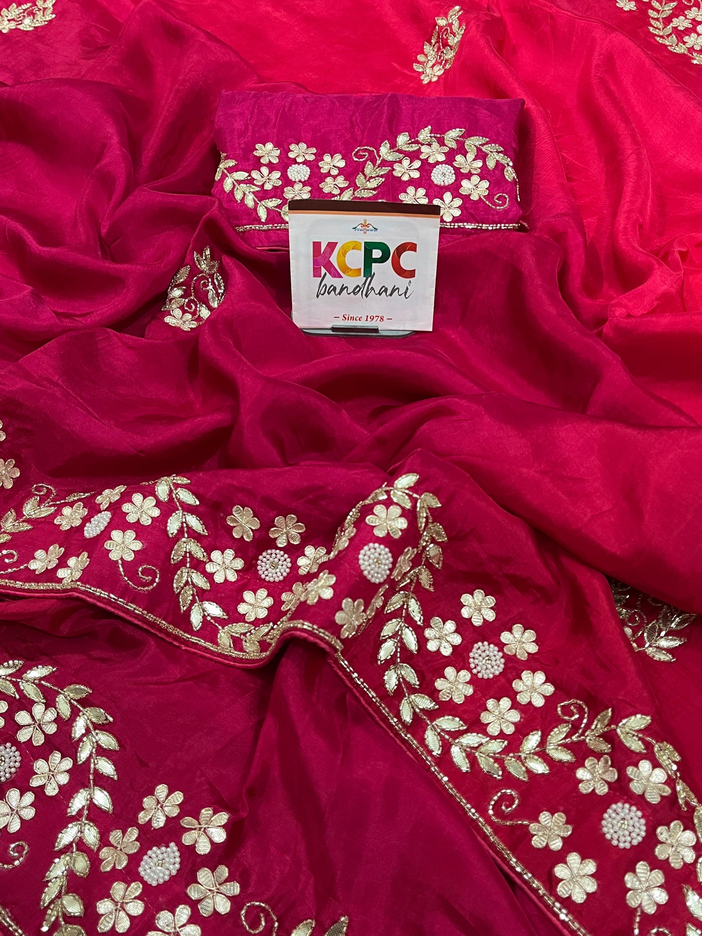 Lalita Designer Sarees by KCPC In Upada Tie Dye Handwork Gotapatti amt