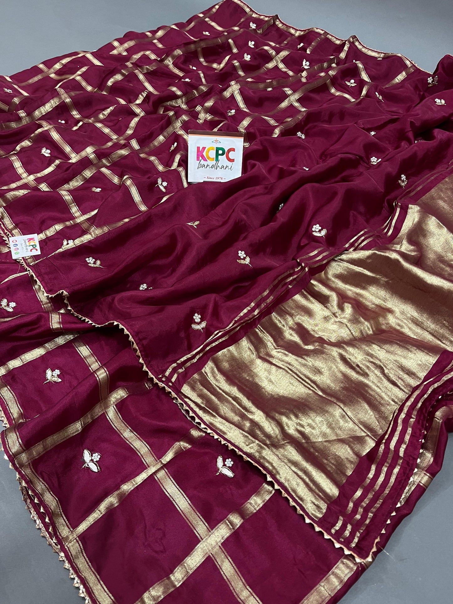 Latest Arrival Designer Gaji Silk Gotapatti Handwork Saree with blouse