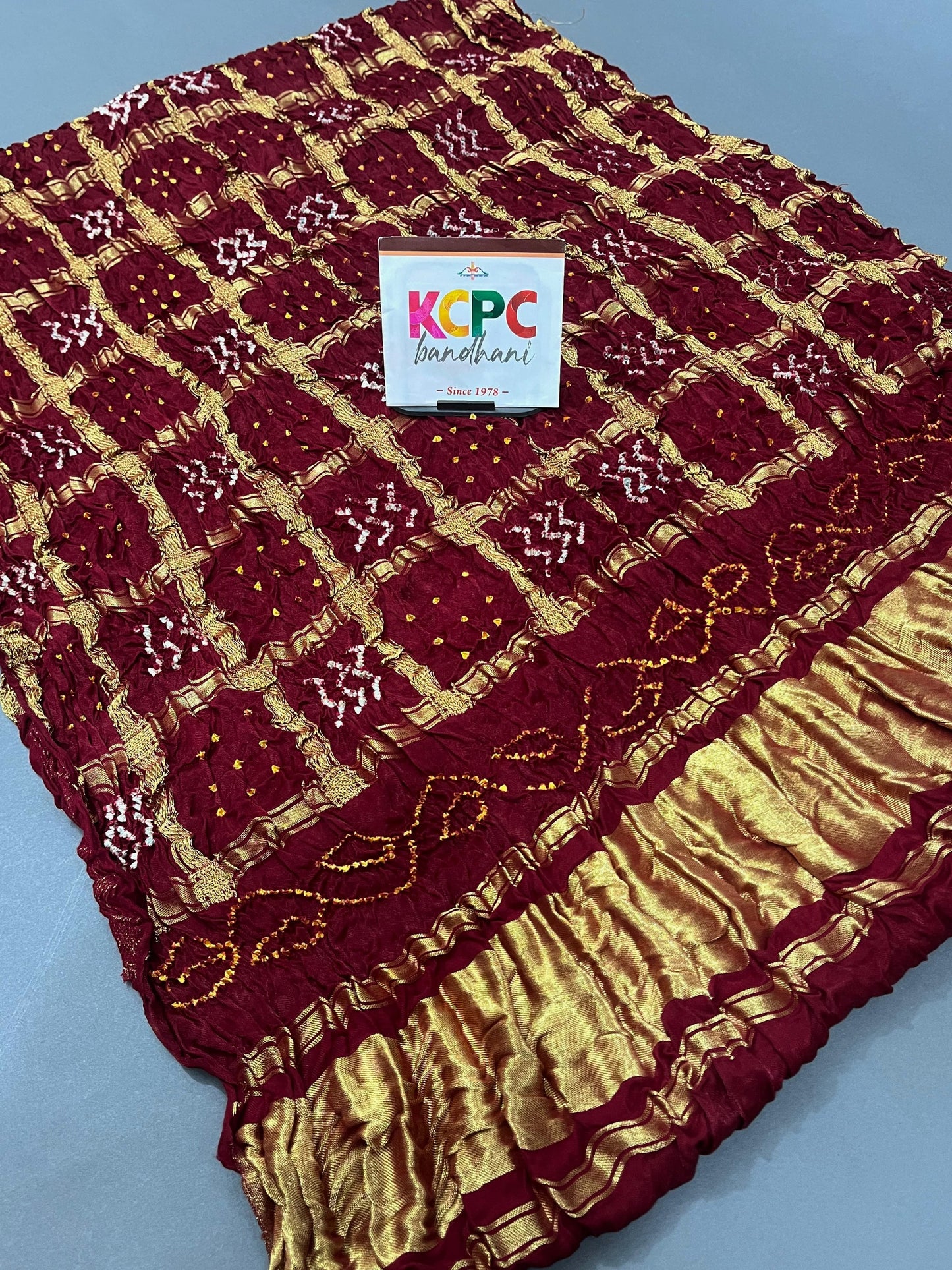 Designer Gaji Silk Bandhani Ghatchola Modal Dupatta