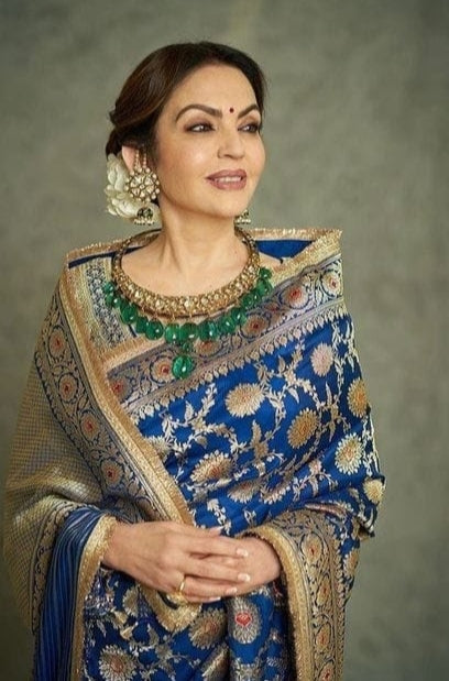 Neeta Ambani Cultural Event inspired Pure Banarasi Handloom Meenakari Saree with blouse