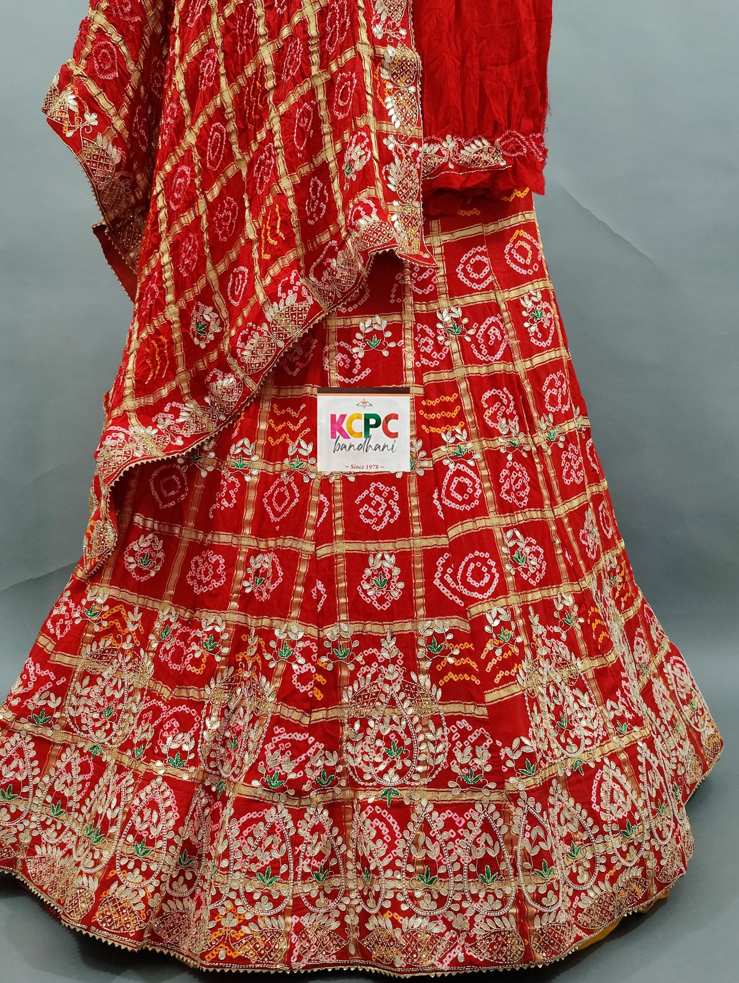 Pure gajji silk fabric lehenga blouse dupptta Pure gajji silk fabric lehenga blouse dupptta Gotapatti zardoji work , NR , SRGC