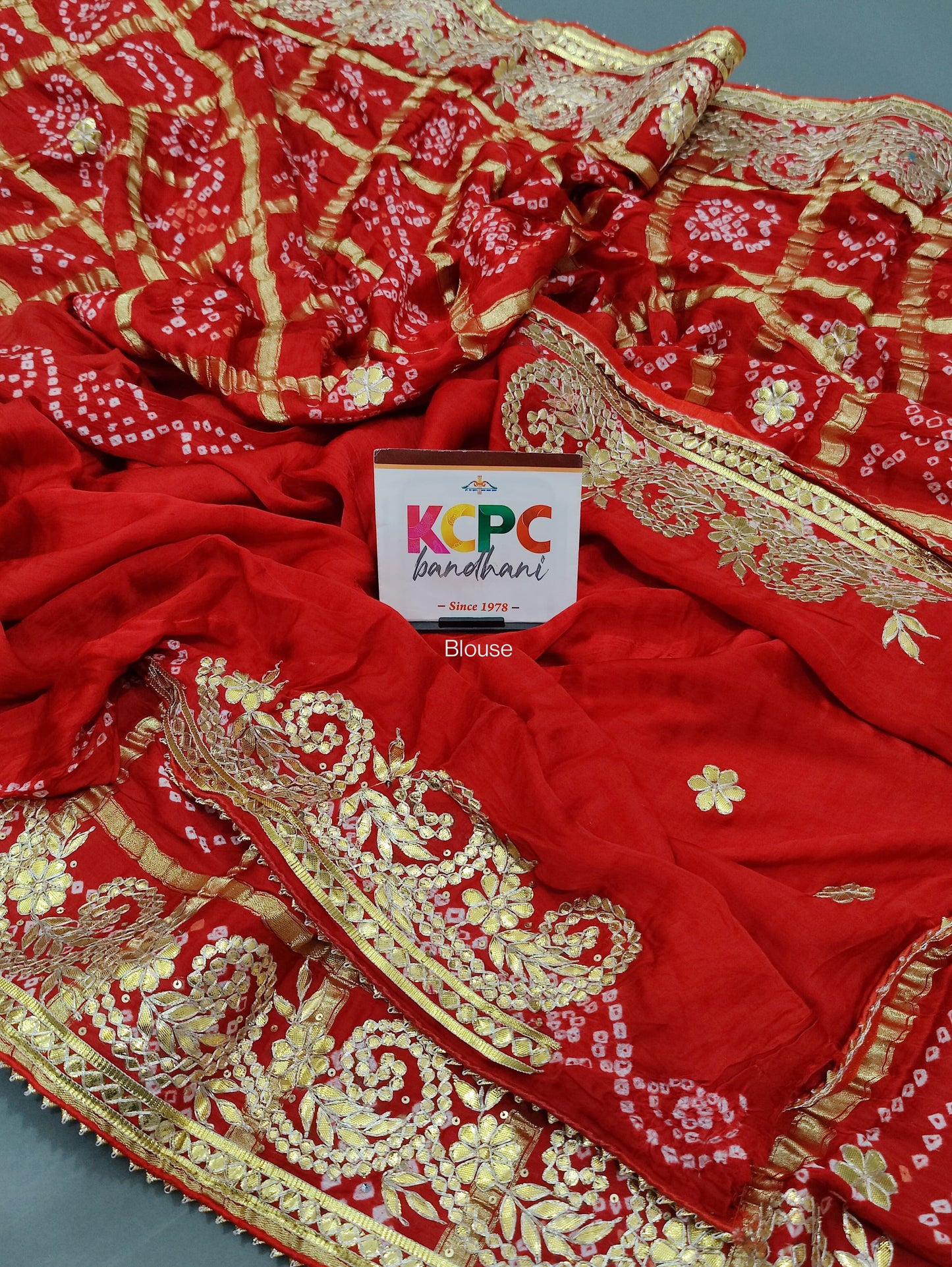 PURE GAZZI SILK GHATCHOLA WITH GOTA PATI WORK SAREE,KCPC,NR