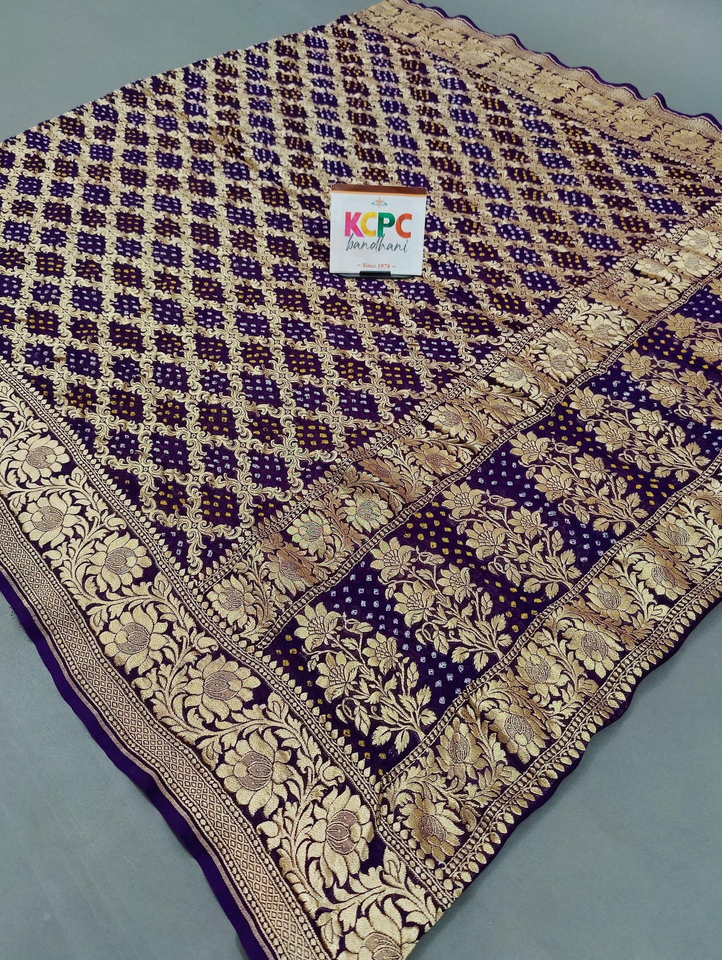 Latest New Launch Pure Khaddi Georgette Upada Neemzari Bandhej Dupatta, KCPC