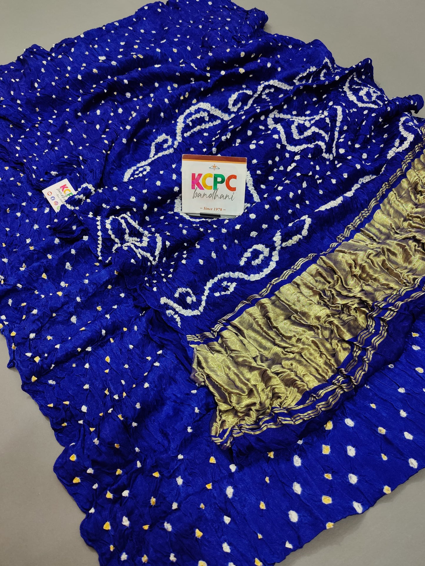 Gaji Silk Bandhani Ekdana Bandhej Saree with Lagdi Patta, NR, KCPC