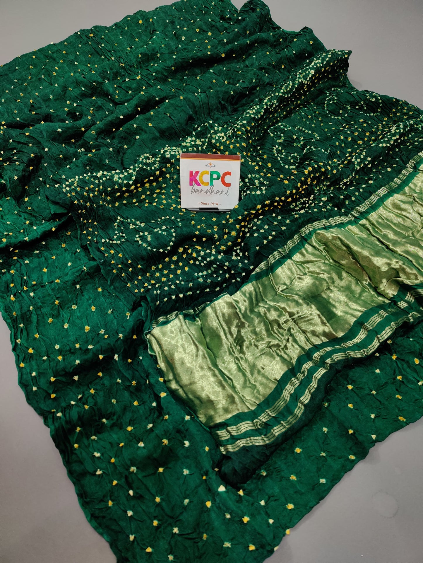 Gaji Silk Bandhani Ekdana Bandhej Saree with Lagdi Patta, NR, KCPC