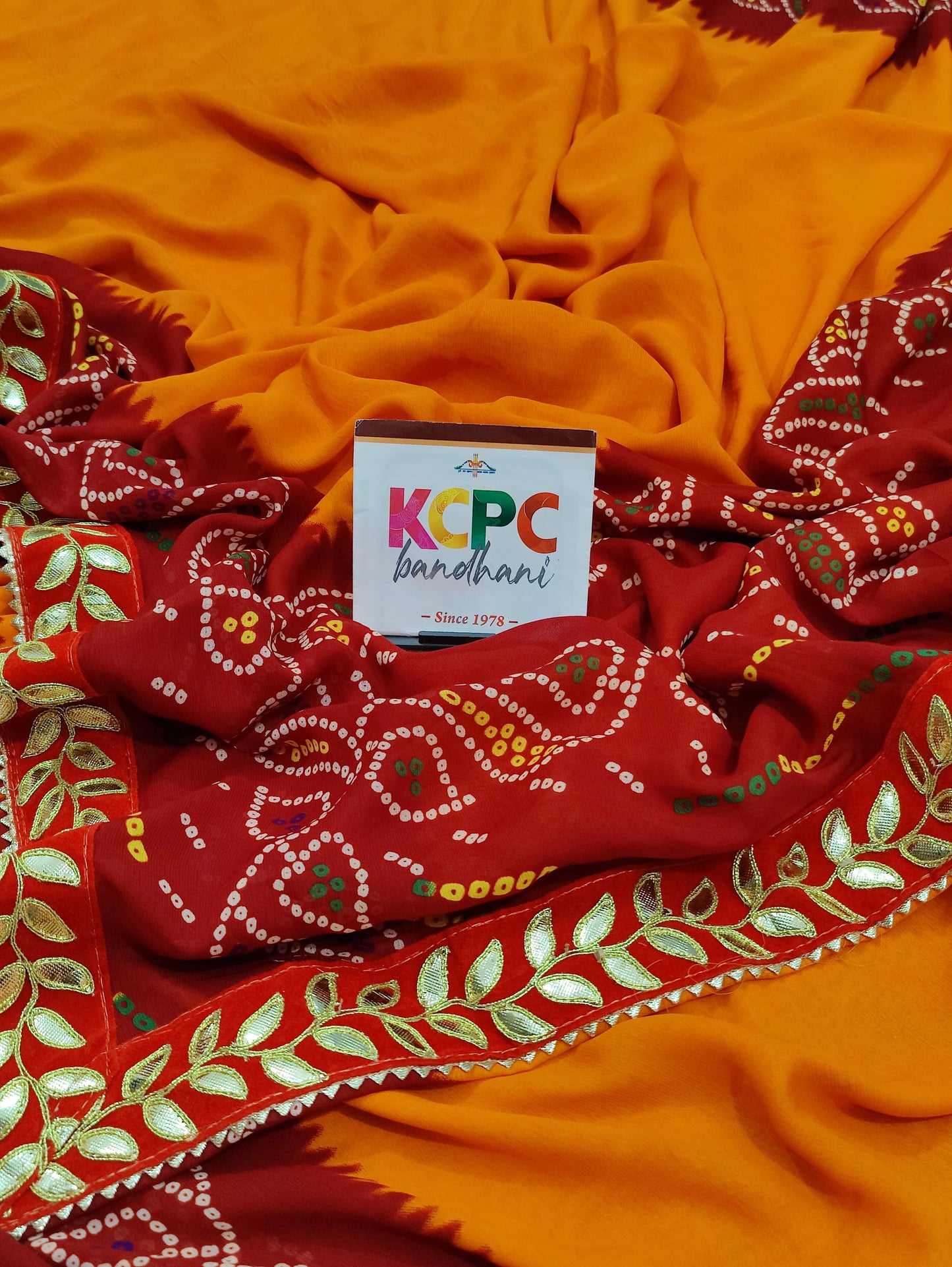 chunri Moss fabric of bhandej saree, OR, kc