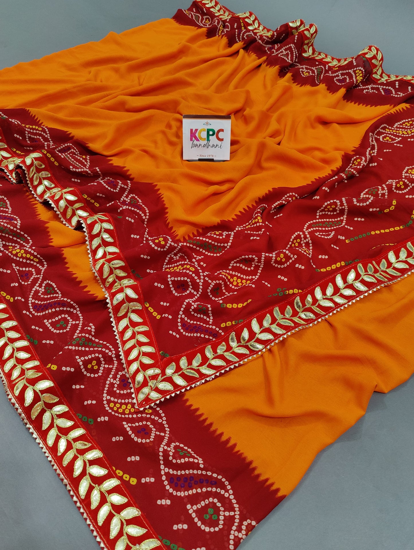 chunri Moss fabric of bhandej saree, OR, kc