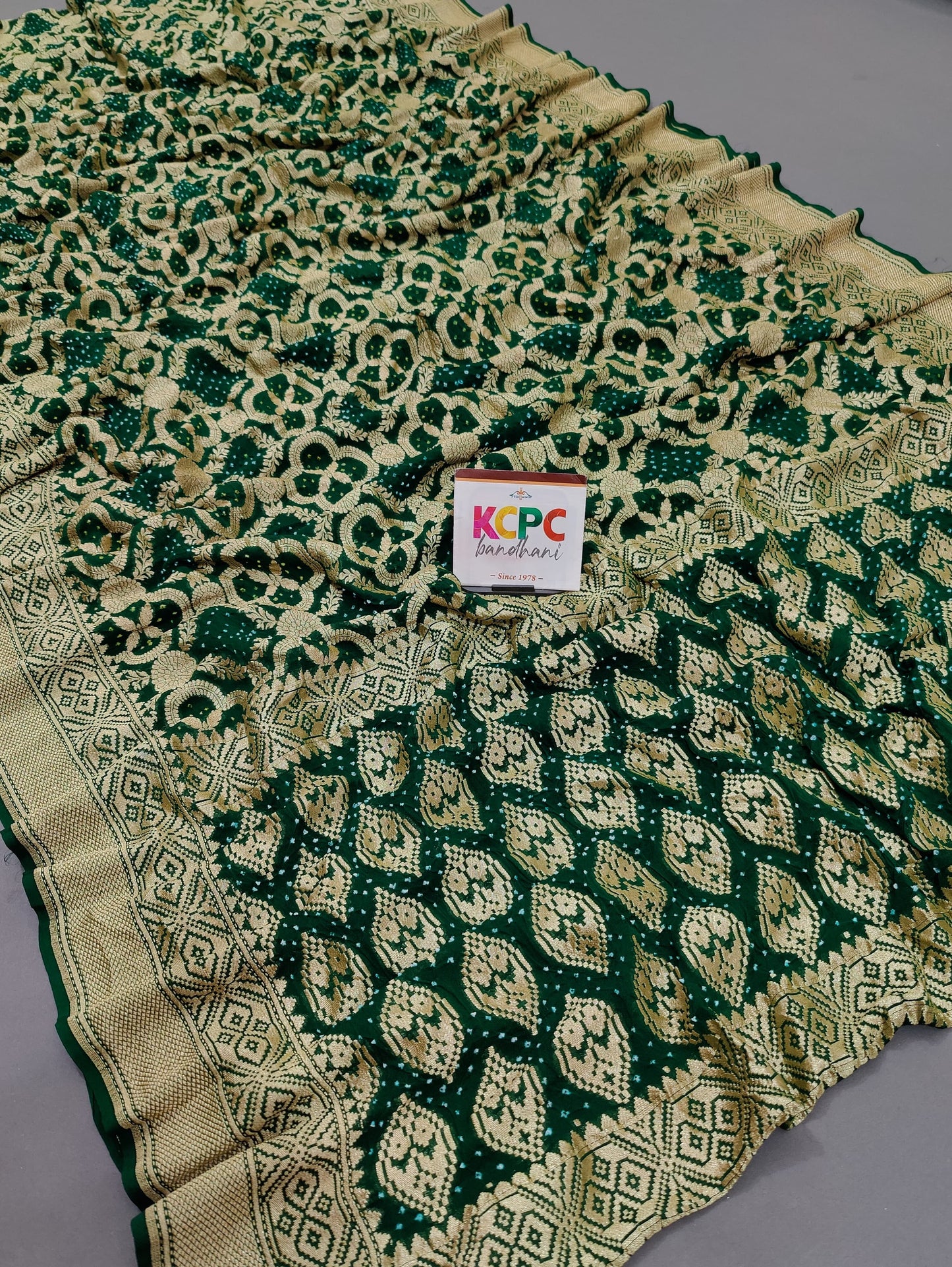 Latest New Launch Pure Khaddi Georgette Upada Neemzari Bandhej Saree, KCPC