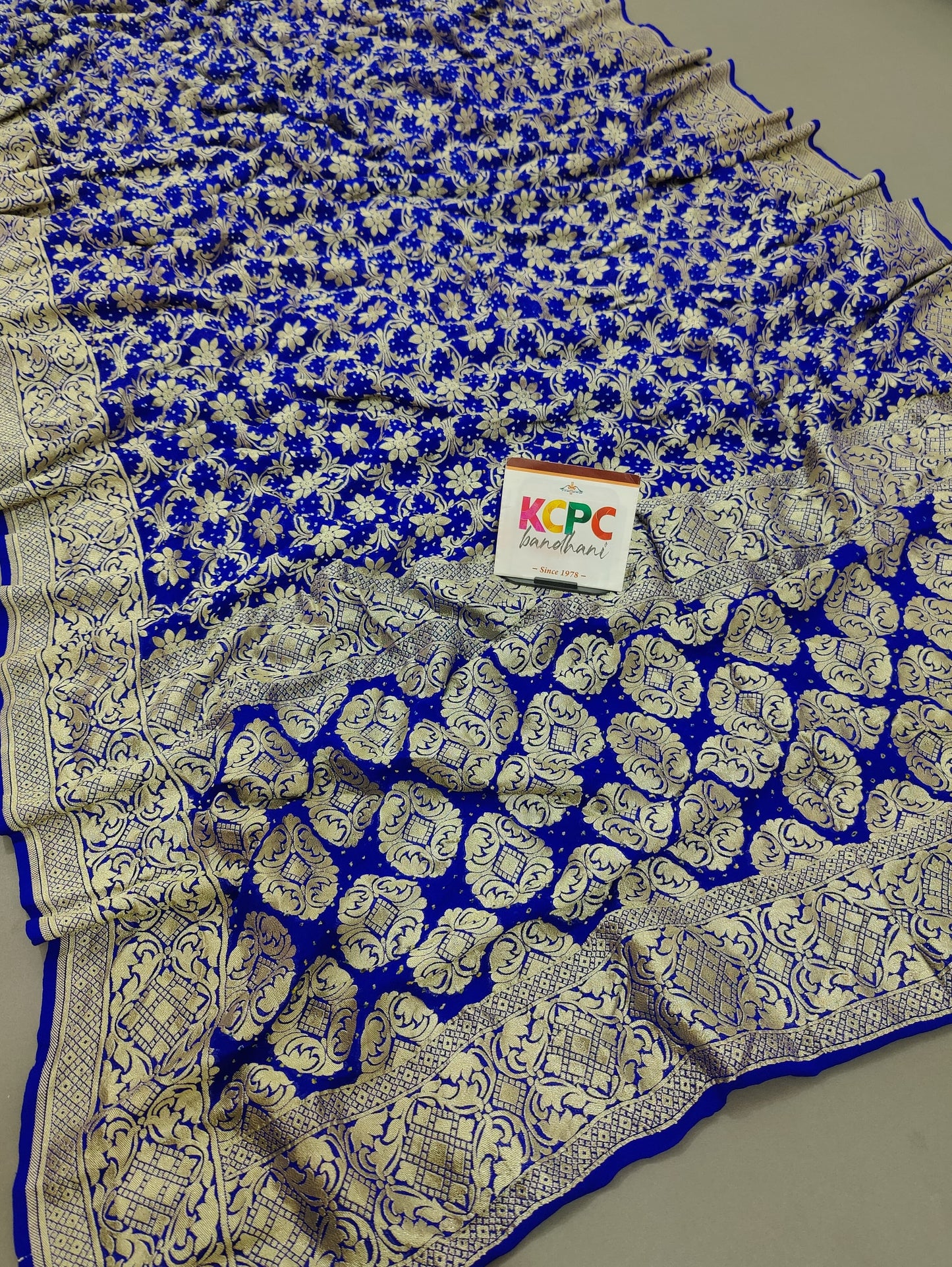 Latest New Launch Pure Khaddi Georgette Upada Neemzari Bandhej Saree, KCPC