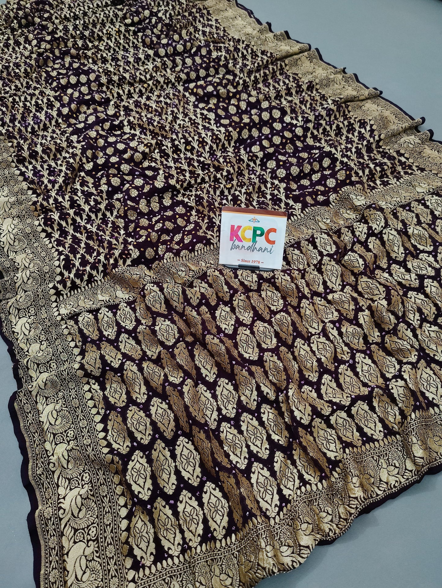 Latest New Launch Pure Khaddi Georgette Upada Neemzari Bandhej Saree, KCPC