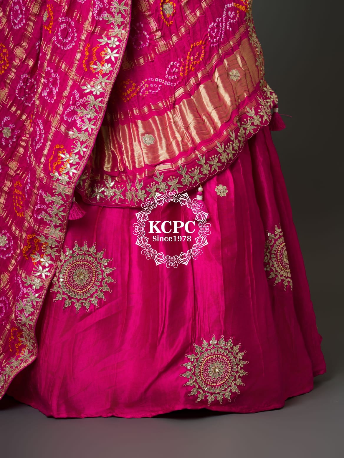 Pure gajji silk lehenga with pure gajji silk dupptta with gorgeous gotapatti work rgc