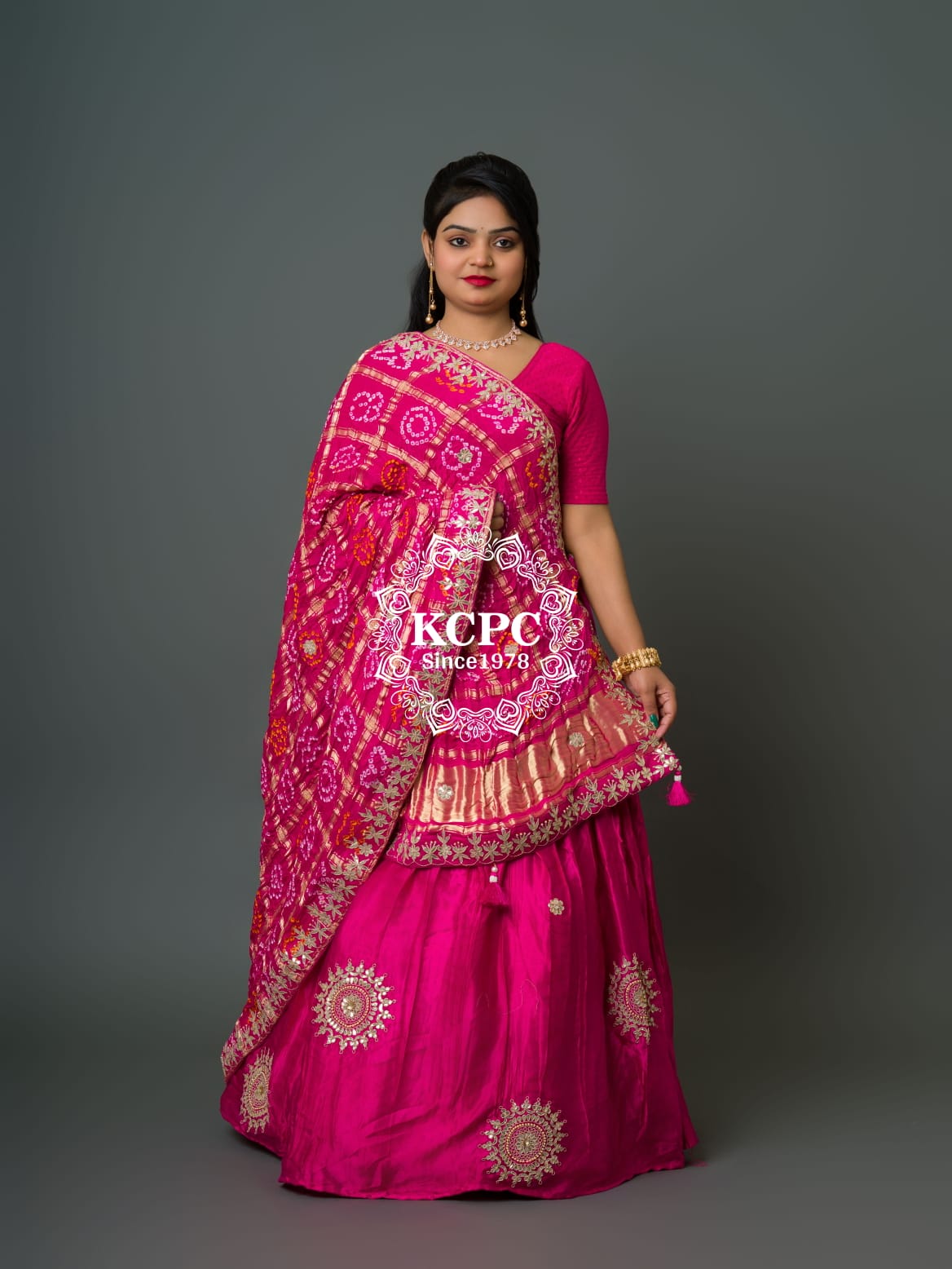 Pure gajji silk lehenga with pure gajji silk dupptta with gorgeous gotapatti work rgc