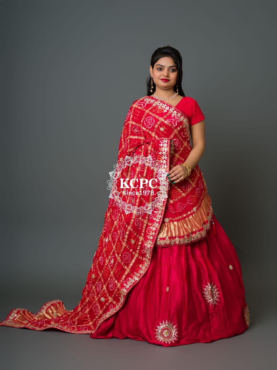 Pure gajji silk lehenga with pure gajji silk dupptta with gorgeous gotapatti work rgc