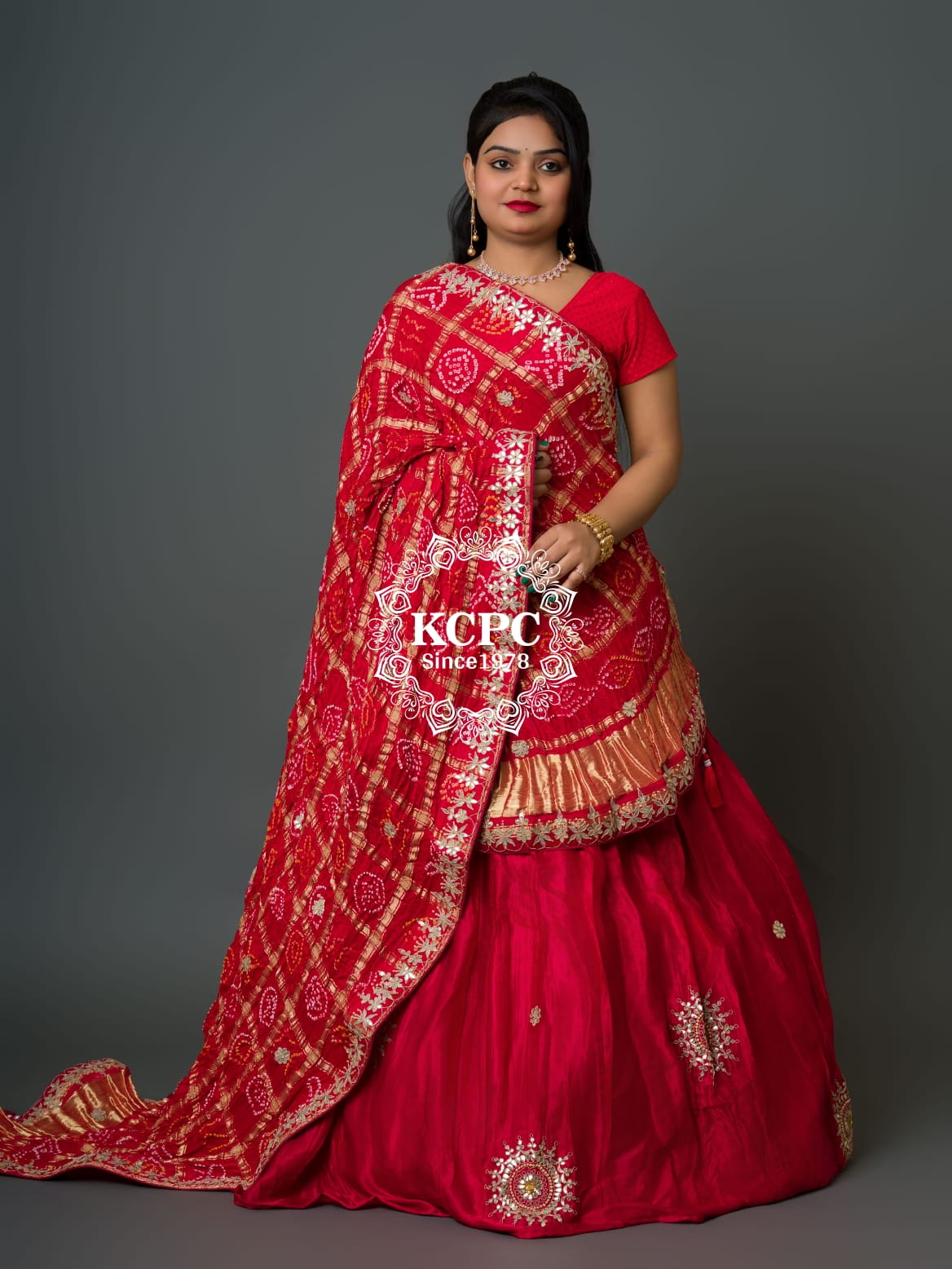 Pure gajji silk lehenga with pure gajji silk dupptta with gorgeous gotapatti work rgc