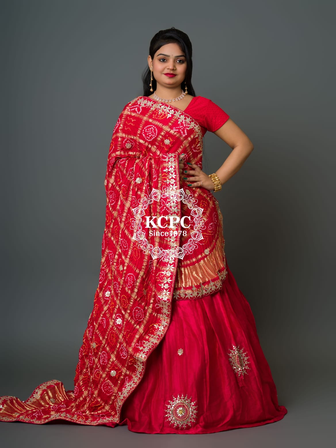 Pure gajji silk lehenga with pure gajji silk dupptta with gorgeous gotapatti work rgc