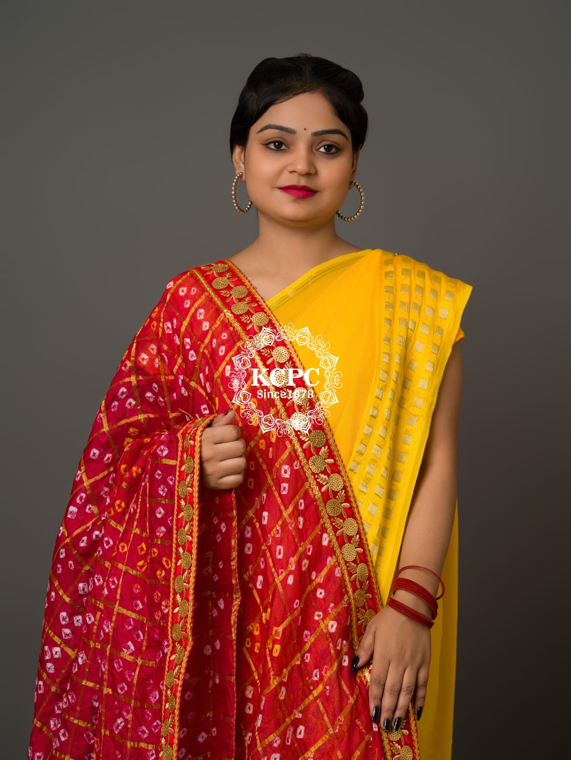 Ghatchola Art Silk Bandhej Gotapatti Dupattas,OR, KC