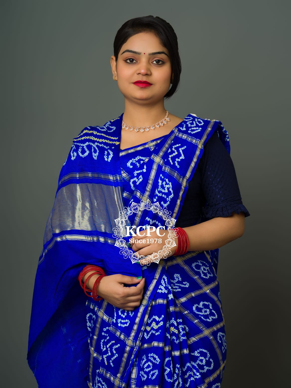 Pure Gaji Silk Bandhani Ghatchola Saree with Blouse, OR, KCPC